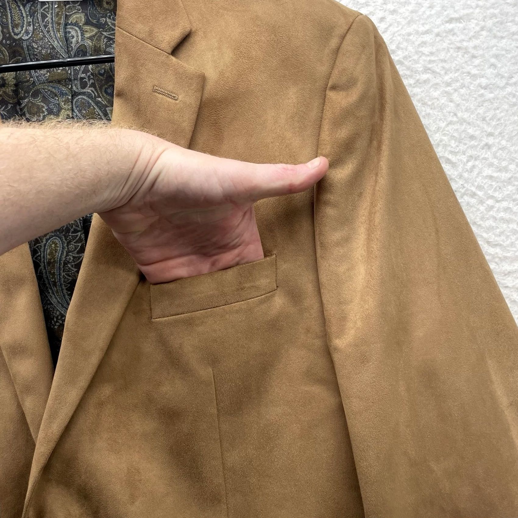 Ralph Lauren Lauren Ralph Lauren Blazer Mens 44R Brown Paisley Lined Stretch Polyester Size 44R - 6 Thumbnail