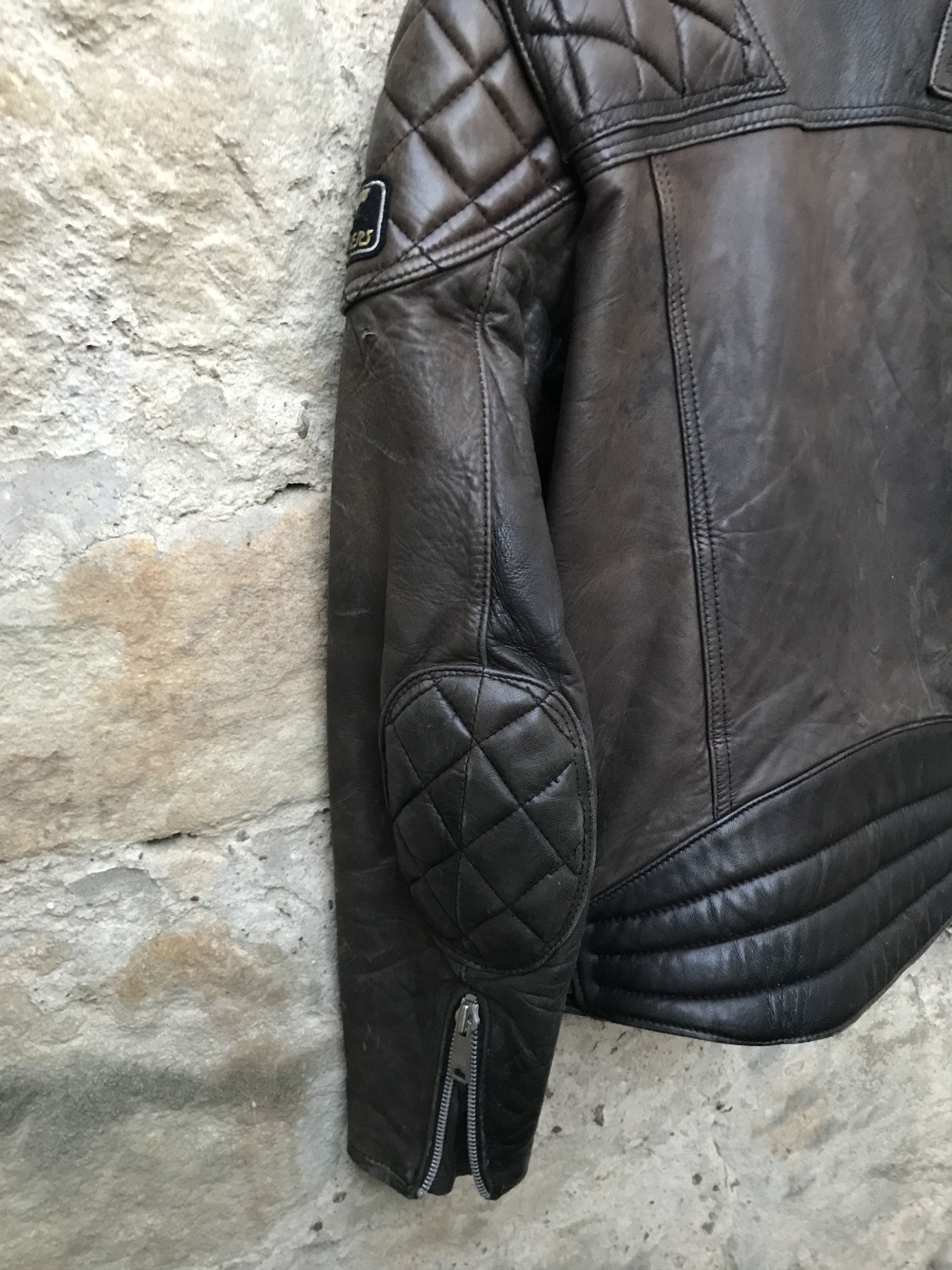 Vintage Rare Vintage 80s TT Leathers Distressed Leather Biker Jacket Size US M / EU 48-50 / 2 - 10 Thumbnail