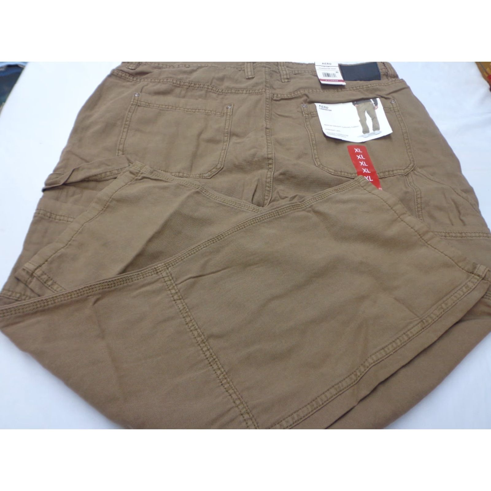 Vintage Aero Carpenter Pants Mens XL Brown Canvas Straight Leg 30 In Inseam Medium Weight Size US 36 / EU 52 - 6 Thumbnail