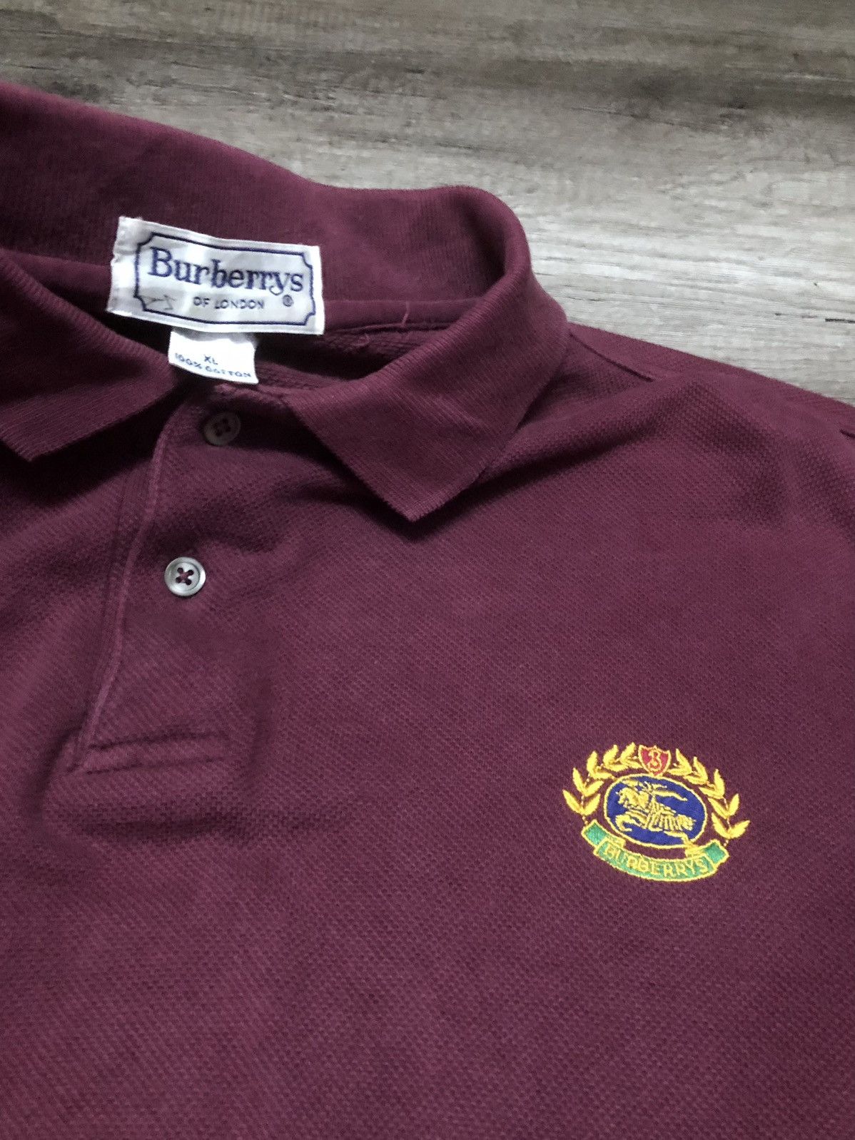 Burberry × Vintage Vintage Burberrys Long Sleeve Polo Shirt Size US XL / EU 56 / 4 - 4 Thumbnail