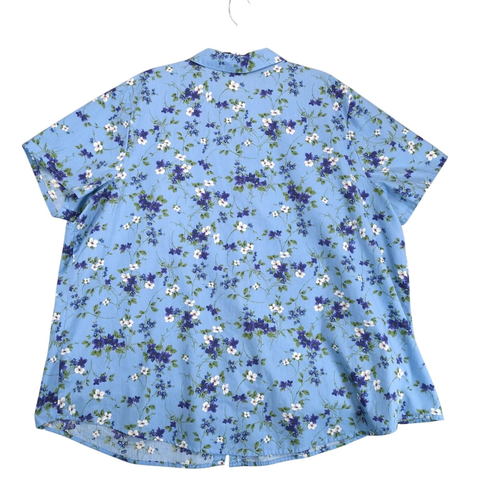 Other Woman Within Sky Blue Pretty Bloom Button Up Shirt 3X Plus Size 3XL / US 20-22 - 3 Thumbnail