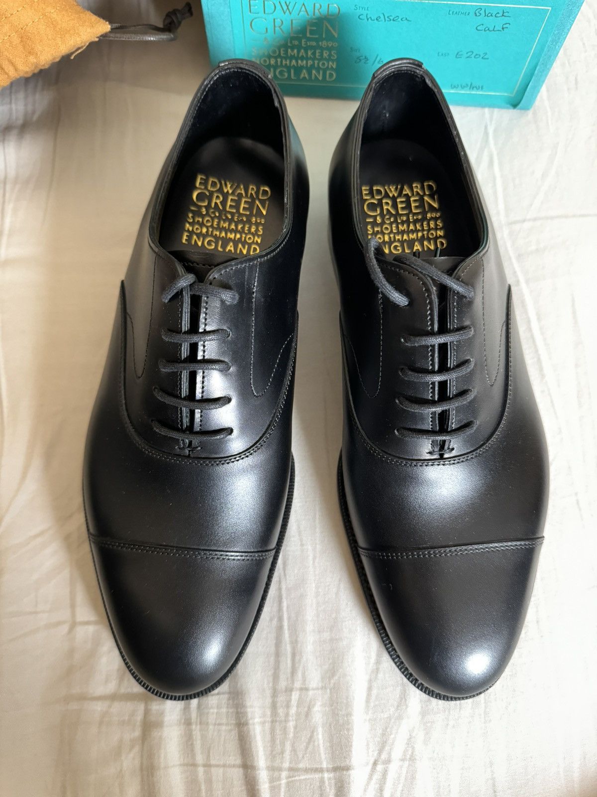image of Edward Green Oxford E202 New Uk5.5/6 Shoes in Black, Men's