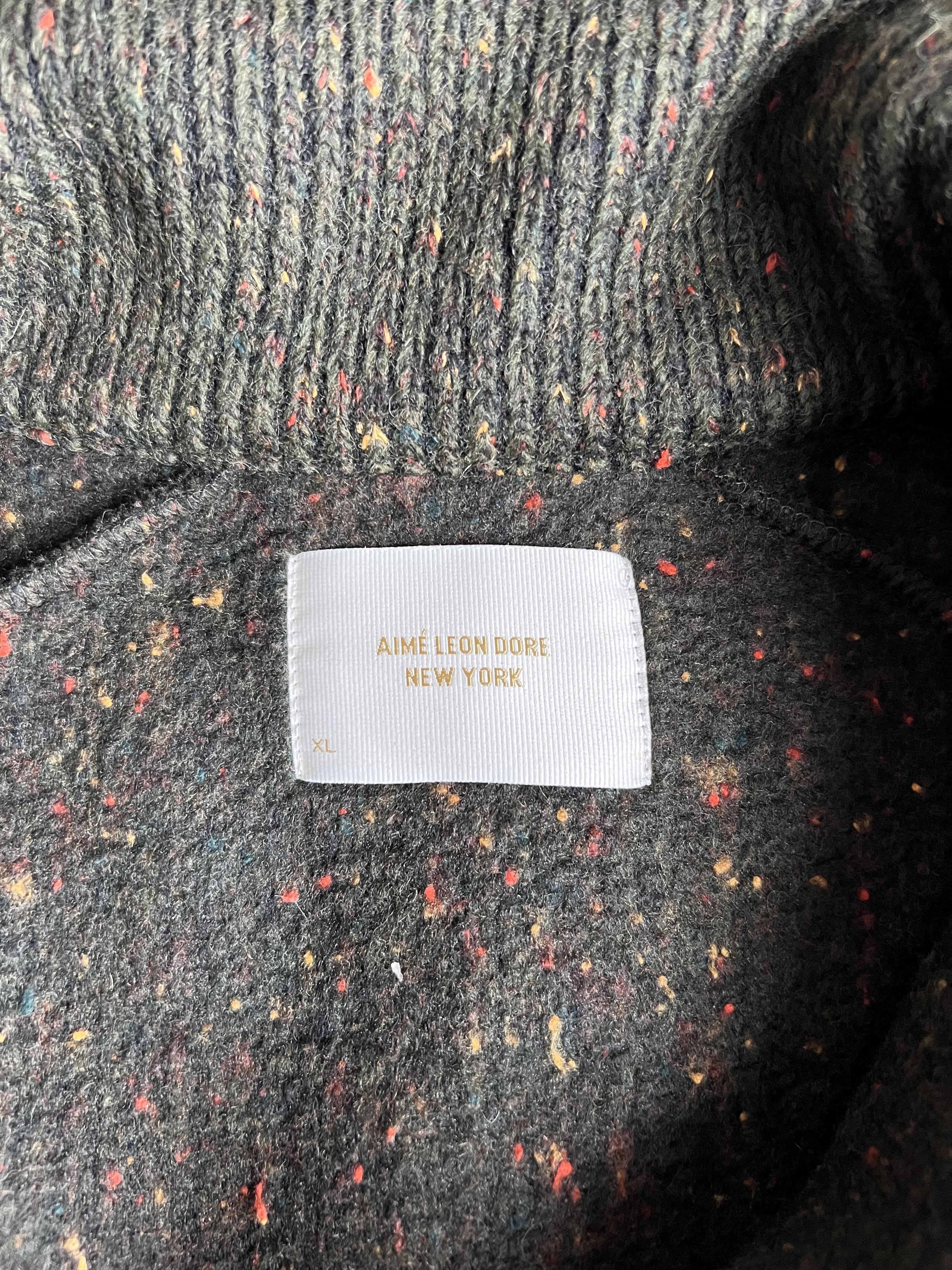 Aime Leon Dore Aime Leon Dore Donegal Half Zip Pullover Sweater in Green Size US XL / EU 56 / 4 - 8 Thumbnail