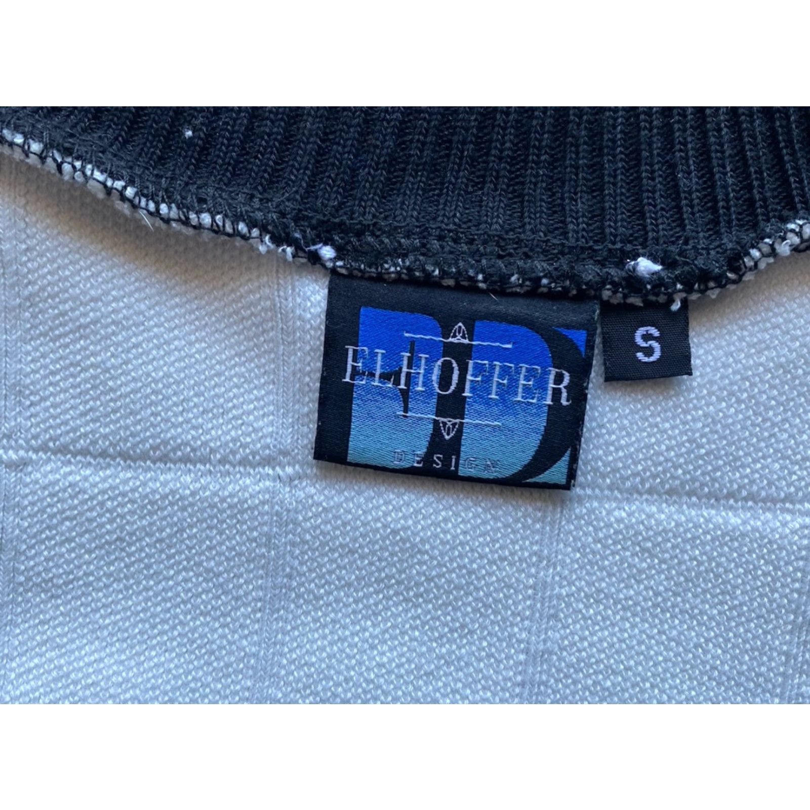 Vintage VINTAGE Elhoffer Design WOMENS SMALL Cropped Sweater Cardigan Blue White Made In USA Womens Small Cardigan USA Theme 90s? Size S / US 4 / IT 40 - 7 Thumbnail
