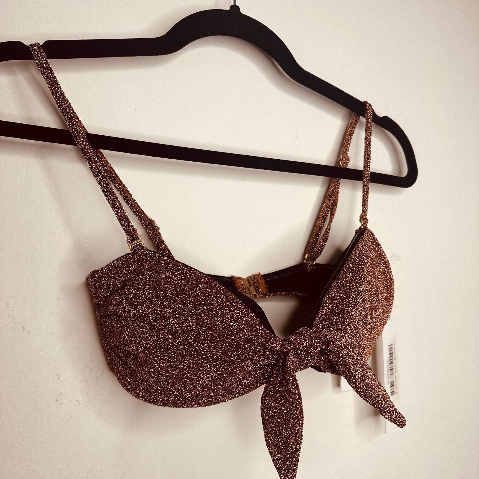 Jonathan Simkhai NWT Johathan Simkhai Katrine Copper Bikini Tie-Front XS Size XS / US 0-2 / IT 36-38 - 4 Thumbnail