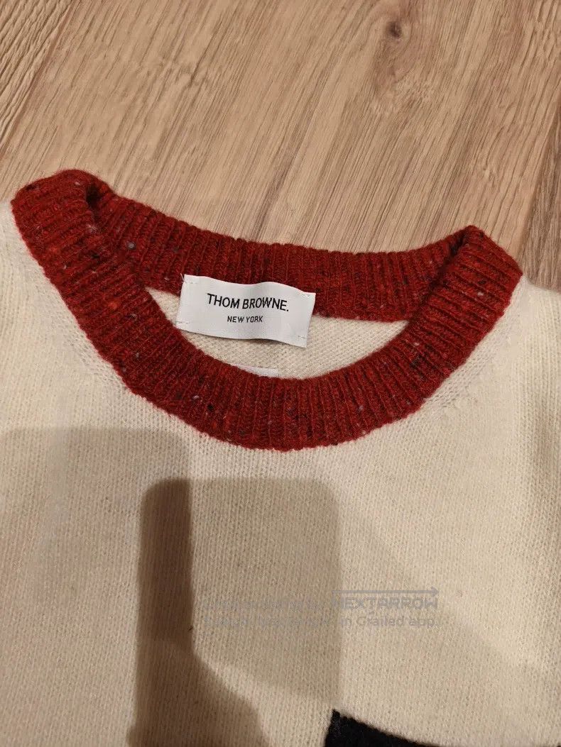 Thom Browne Thom Browne White and red striped sweater Size US M / EU 48-50 / 2 - 4 Thumbnail