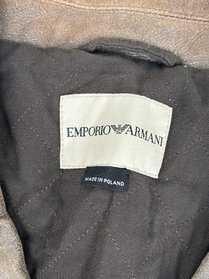 Emporio Armani AW2003 Emporio Armani Brown Eroded Leather Belted Trench Coat Size S / US 4 / IT 40 - 7 Thumbnail