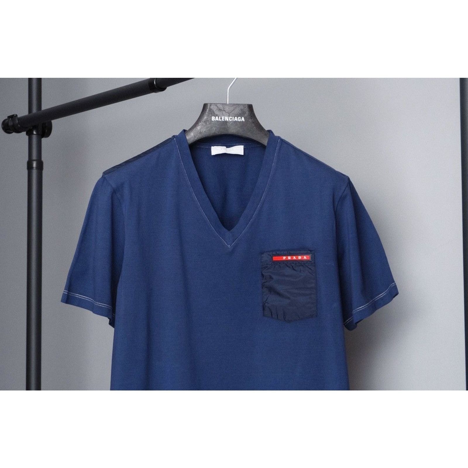 Prada Prada blue nylon pocket sport linea rossa logo tee shirt Size US S / EU 44-46 / 1 - 2 Thumbnail