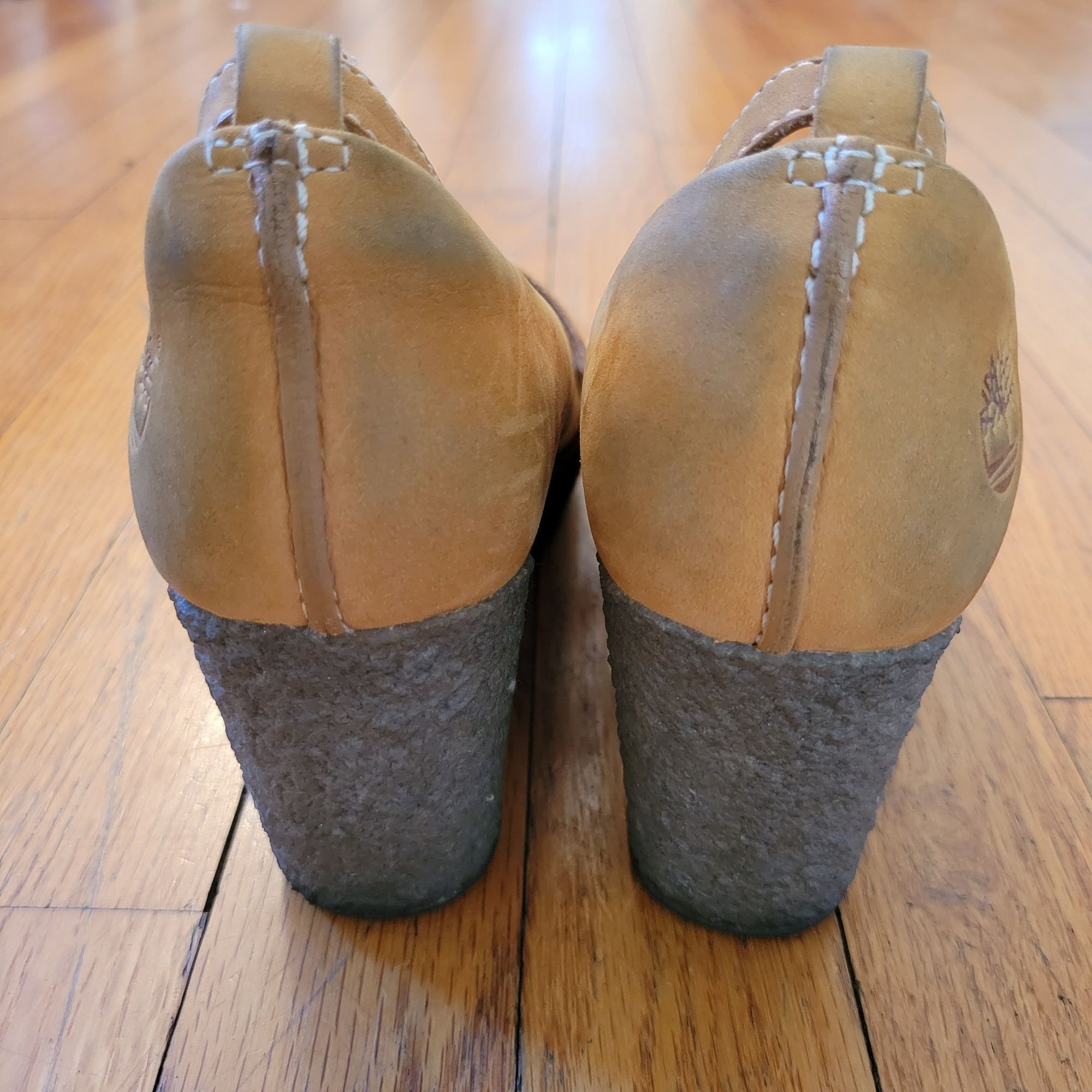 Timberland Timberland Leather Mary Jane Shoes 7.5M Beige Wedge Size US 7.5 / IT 37.5 - 4 Thumbnail