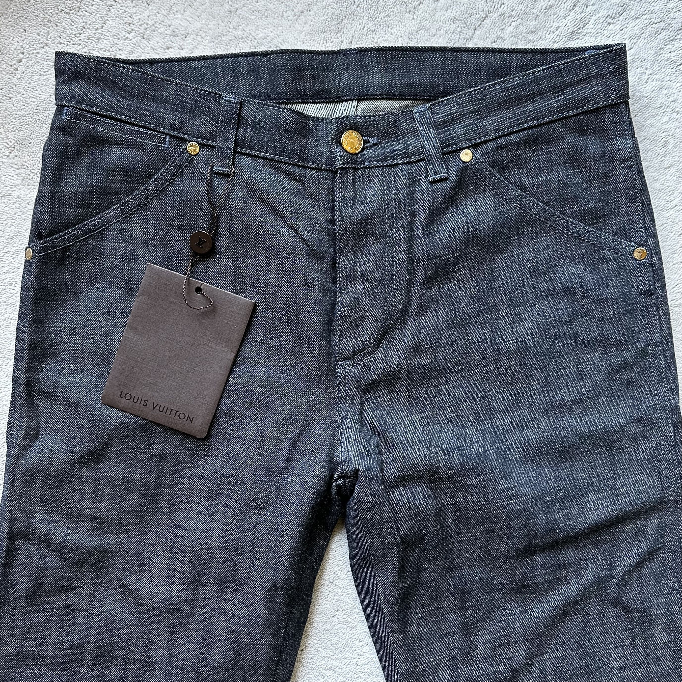 Louis Vuitton LOUIS VUITTON Dk Grey RAW COTTON DENIM Slim JEANS Sz 40 FR Size US 31 - 3 Thumbnail