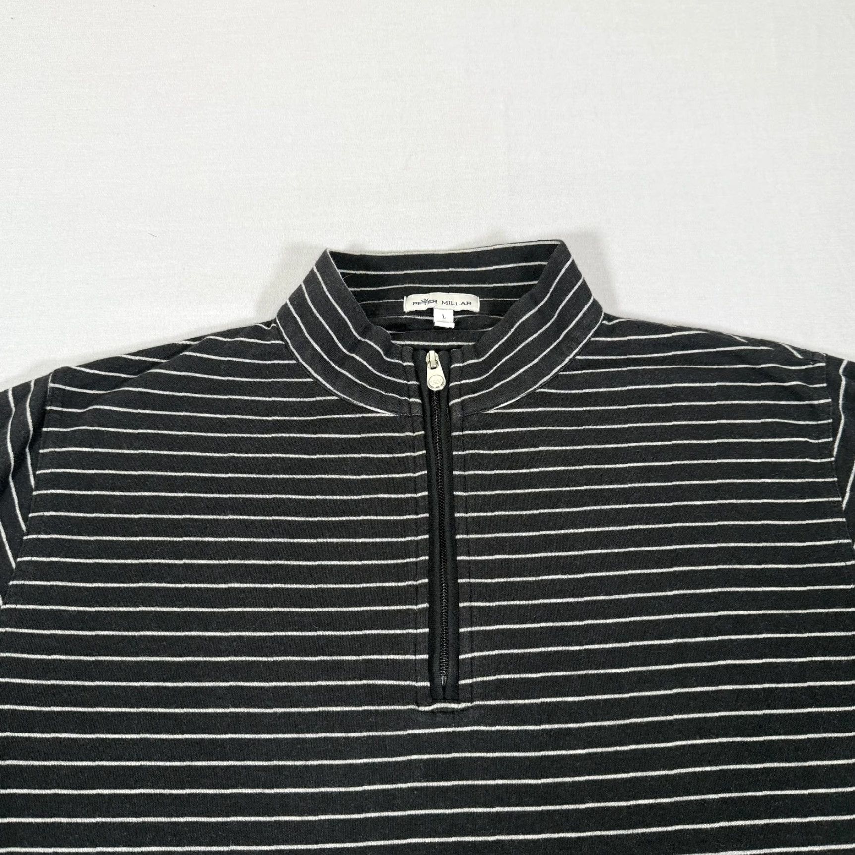 Peter Millar Peter Millar Shirt Mens L Gray Striped 1/4 Zip Pullover Knit Golf Casual Size US L / EU 52-54 / 3 - 2 Thumbnail