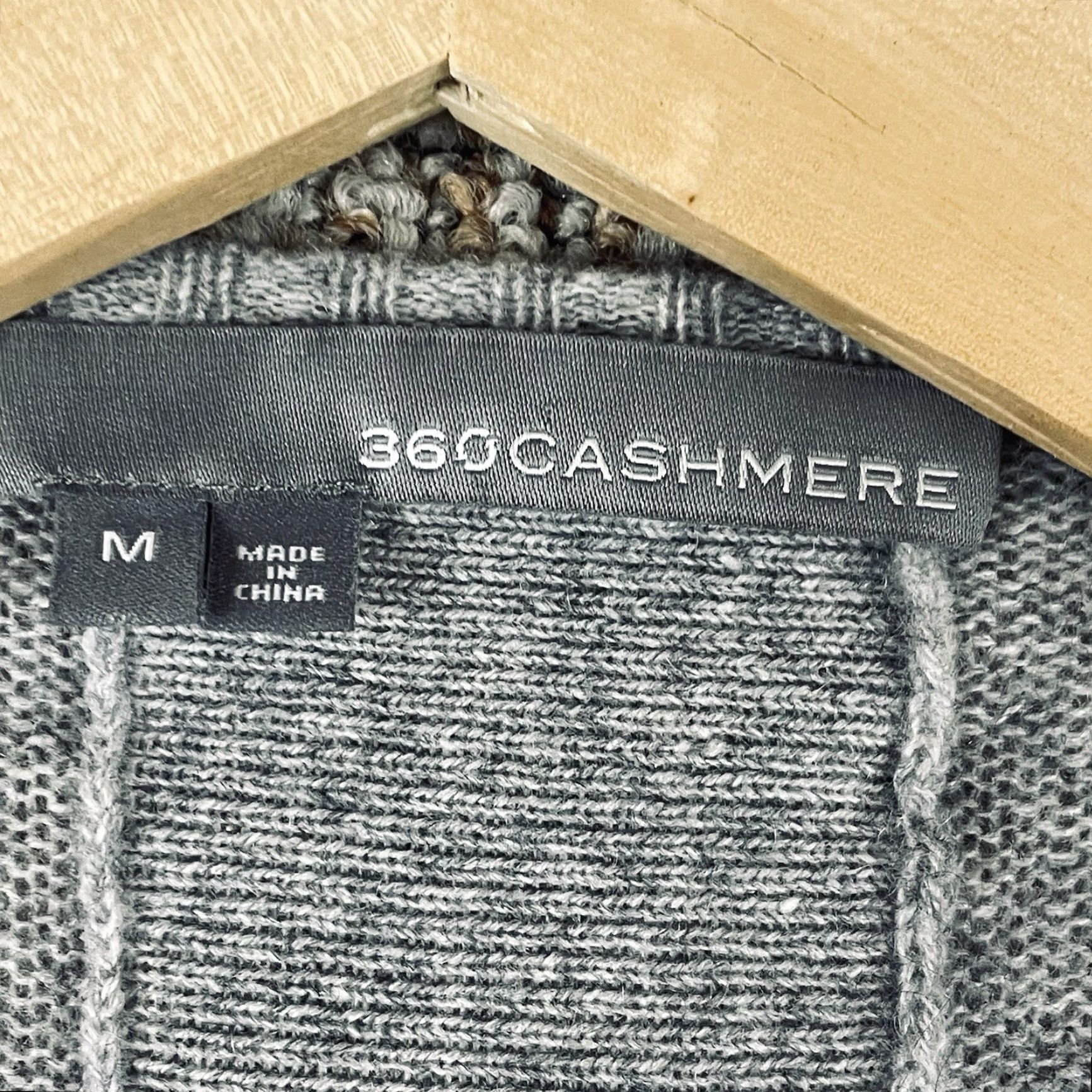 Vintage 360 Cashmere Cardigan Medium Women Open Fringe Boho Lagenlook Gray M Knit T135 Size M / US 6-8 / IT 42-44 - 6 Thumbnail
