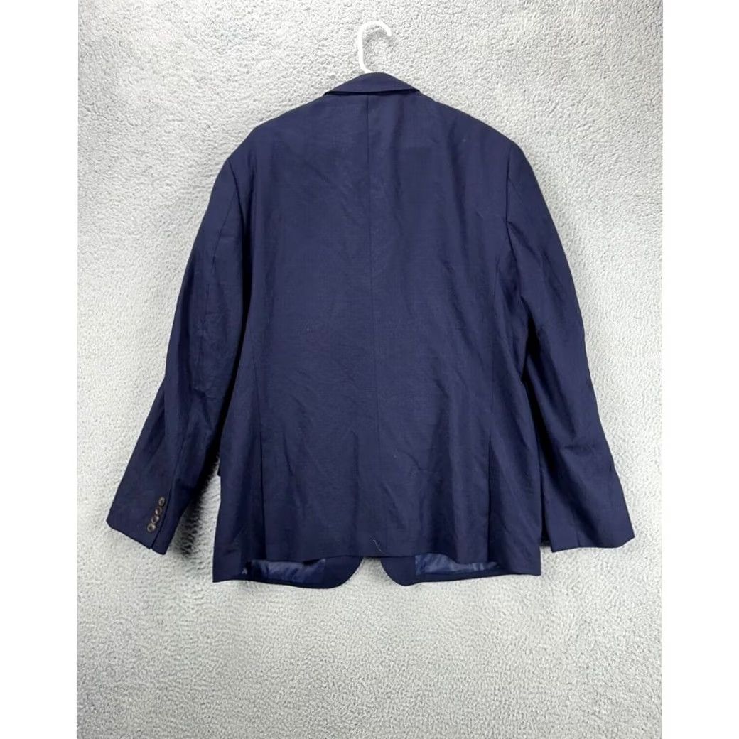 Vintage Buttoned Down Blazer Mens 50R Blue Contemporary Classic Wool Suit NEW Size 50R - 2 Thumbnail