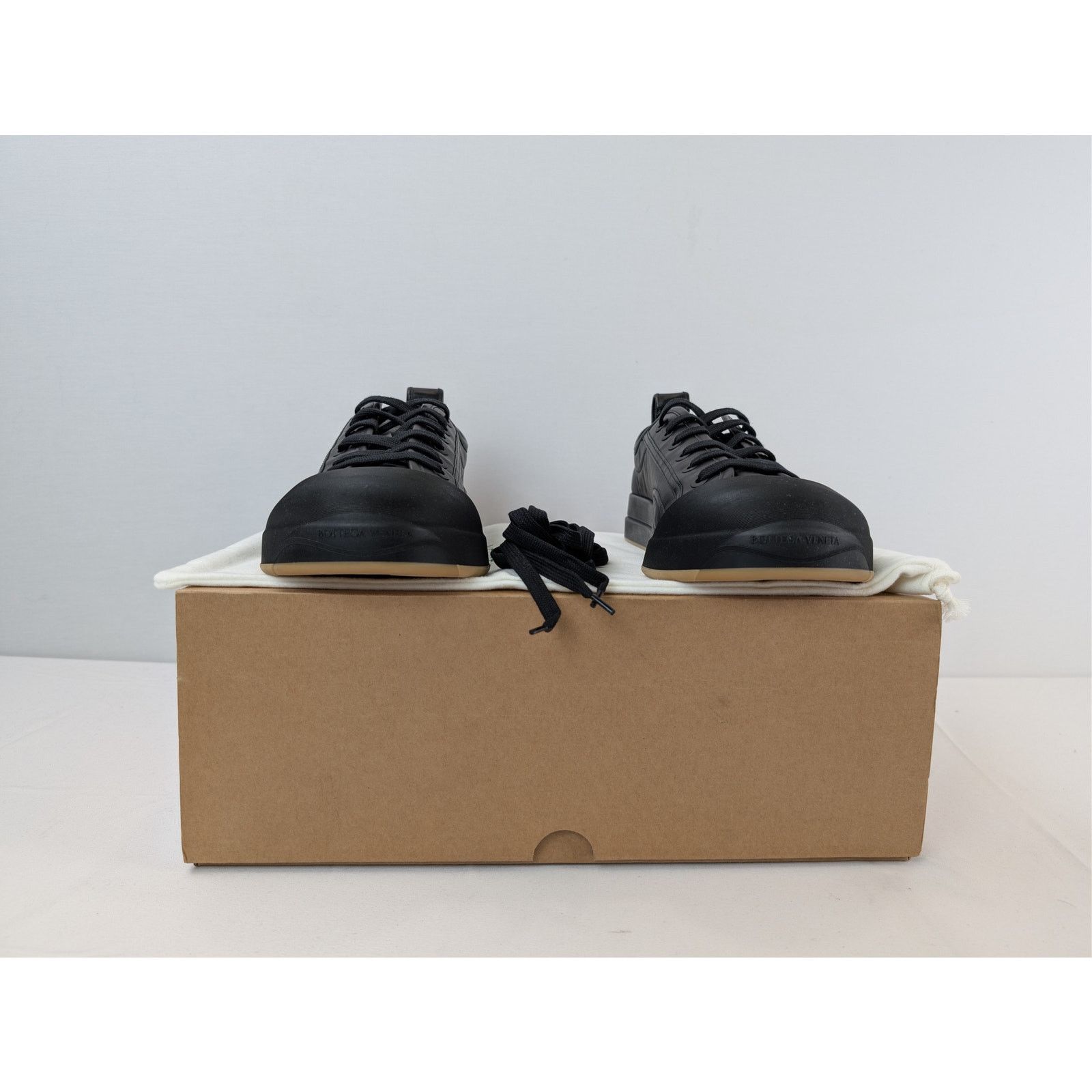 Bottega Veneta o1rshd1 City Calfskin Vulcan Sneakers in Black Size US 12 / EU 45 - 15 Thumbnail