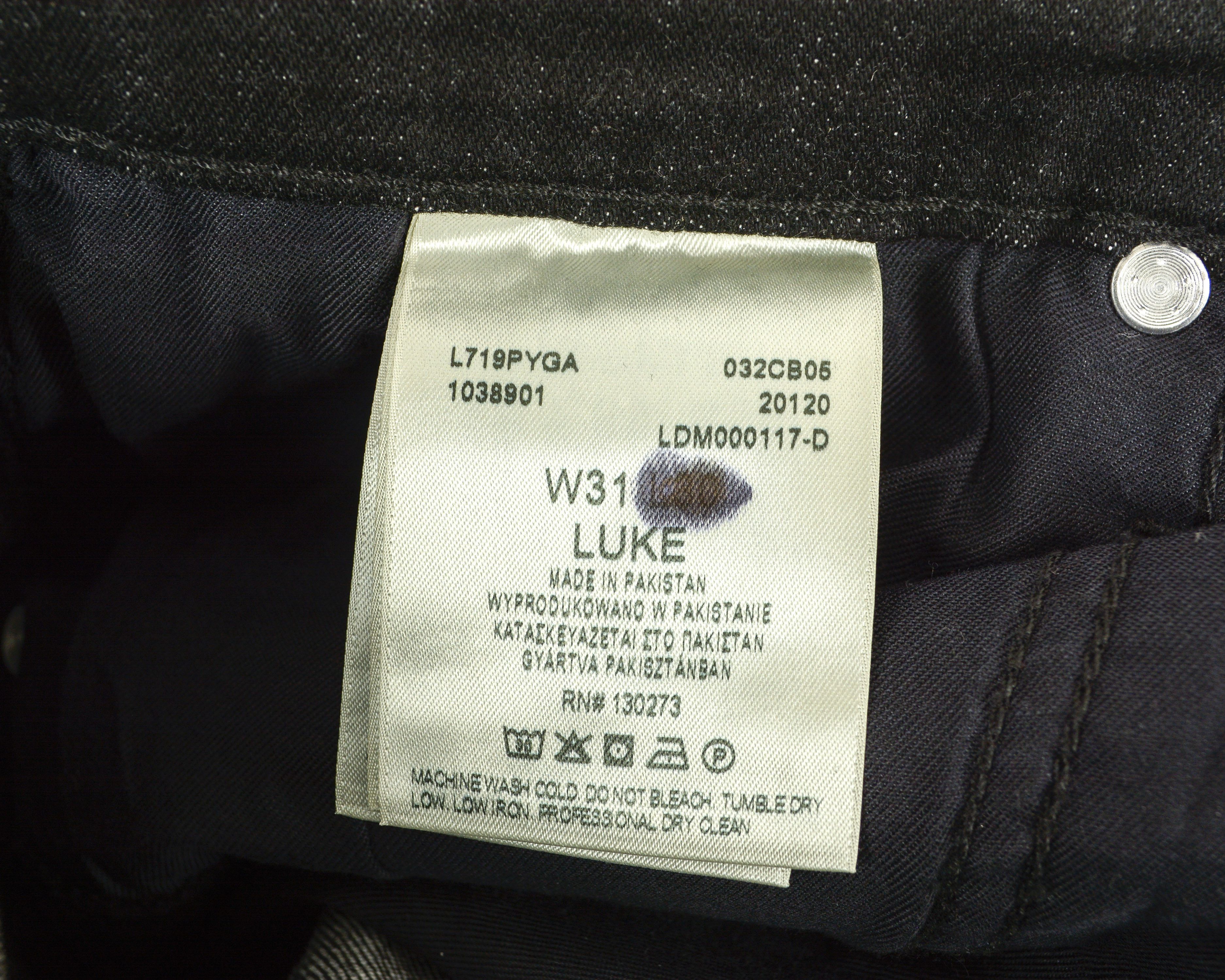 Lee Luke W31 L28 Slim Taper Black Jeans Denim Pants Trousers Zip Size US 31 - 4 Thumbnail