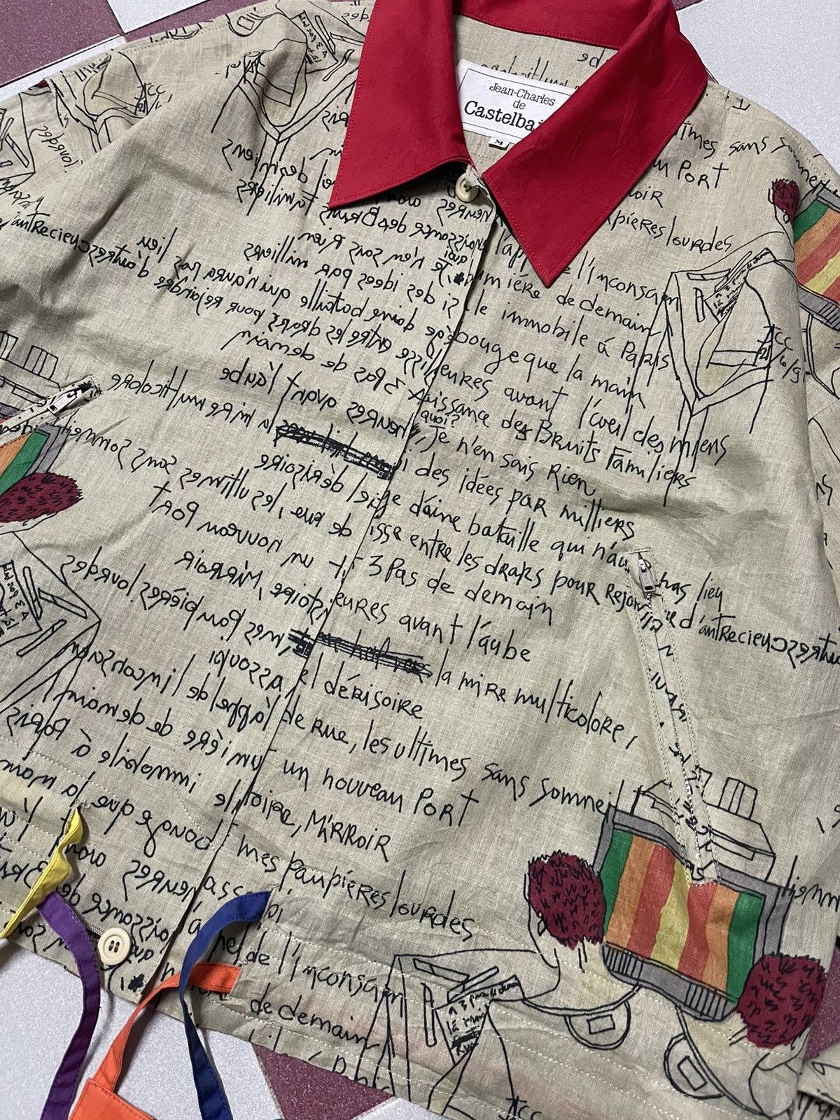 Jean Charles De Castelbajac × Vintage Vintage ART Castelbajac Cropped Light Jacket Size M / US 6-8 / IT 42-44 - 4 Thumbnail