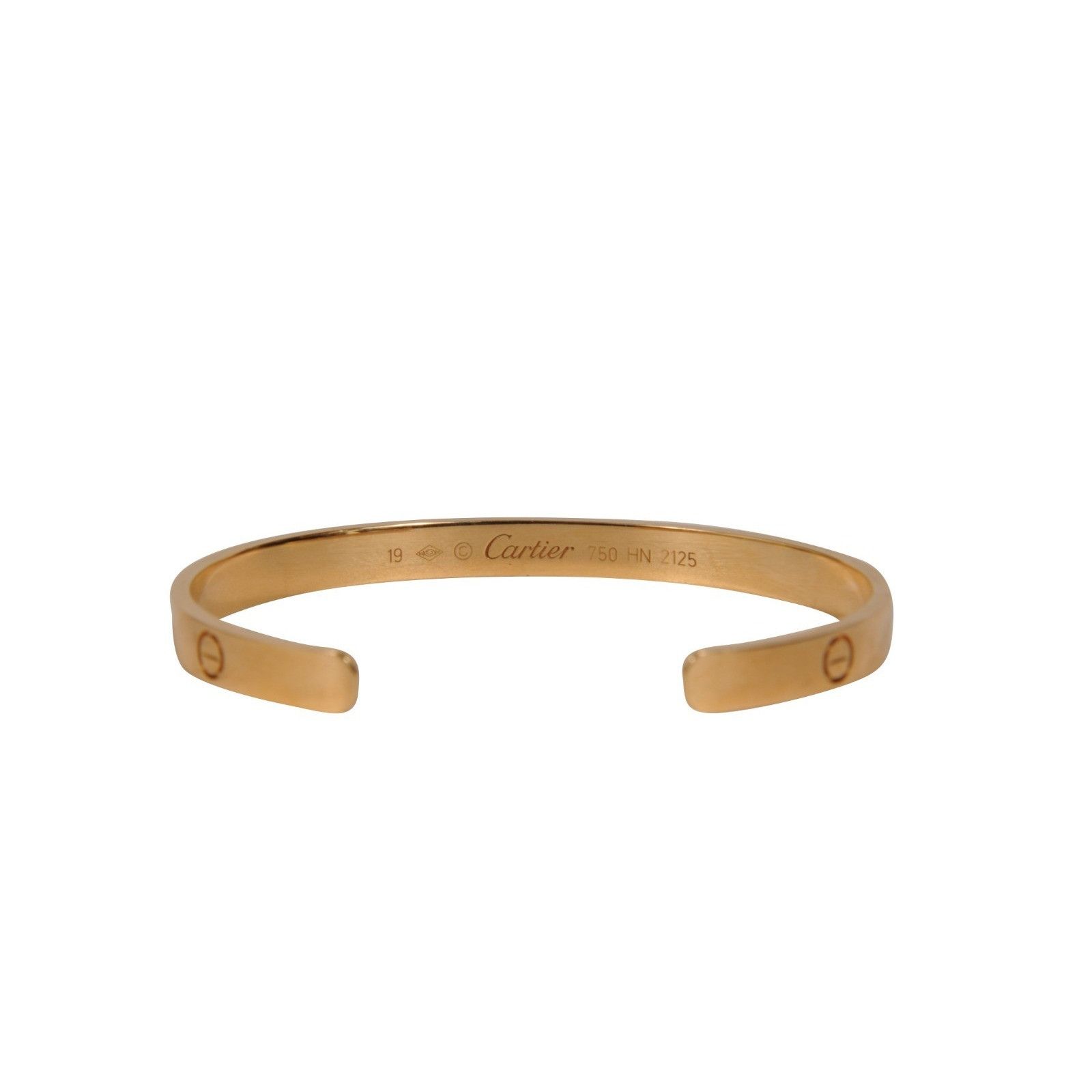 Cartier Love Cuff Bangle Bracelet 18k Yellow Gold Size 19 Size ONE SIZE - 6 Thumbnail