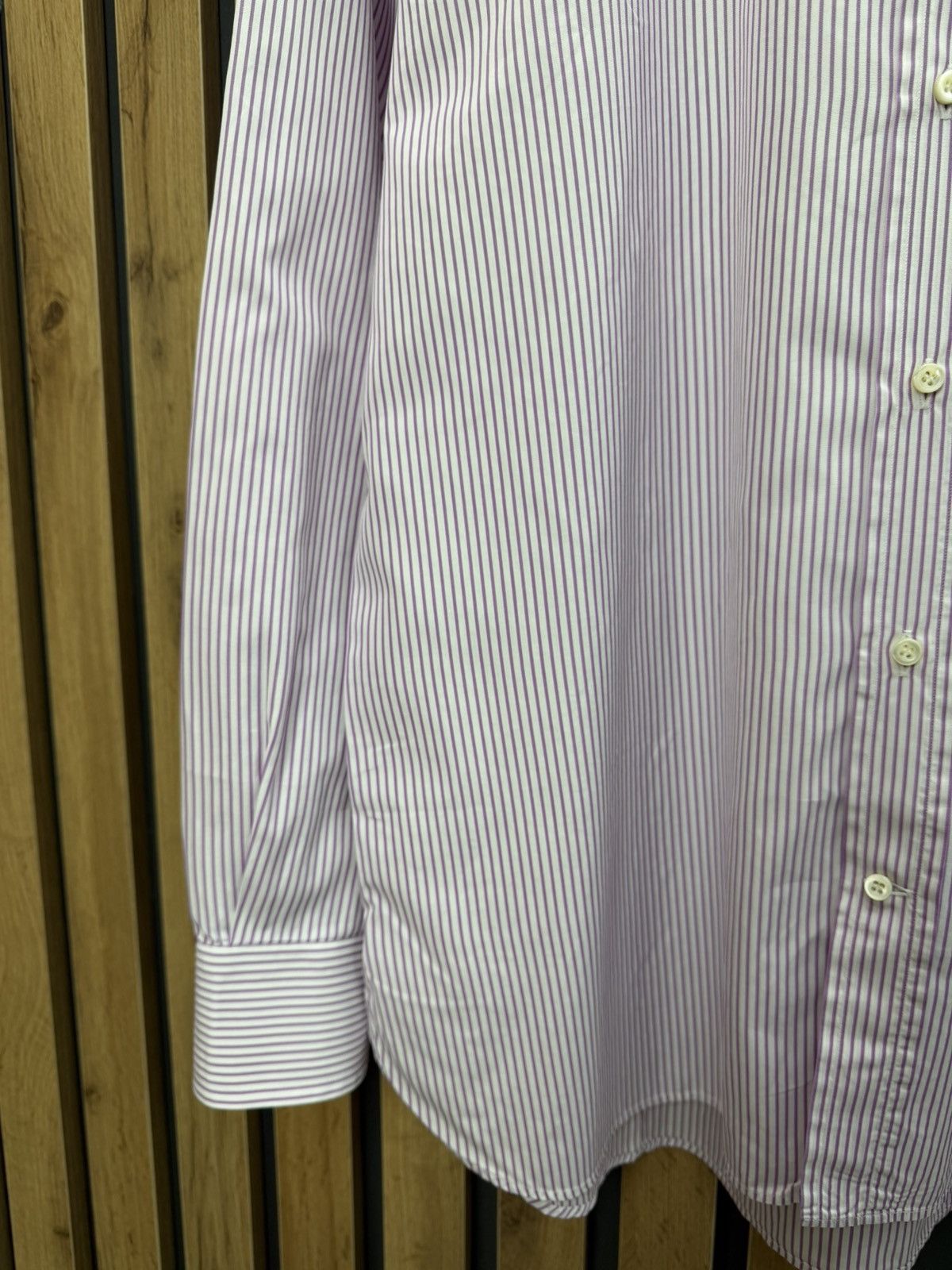 Doriani Doriani Milano Purple Striped Shirt Size 42 16 1/2 Size US L / EU 52-54 / 3 - 3 Thumbnail