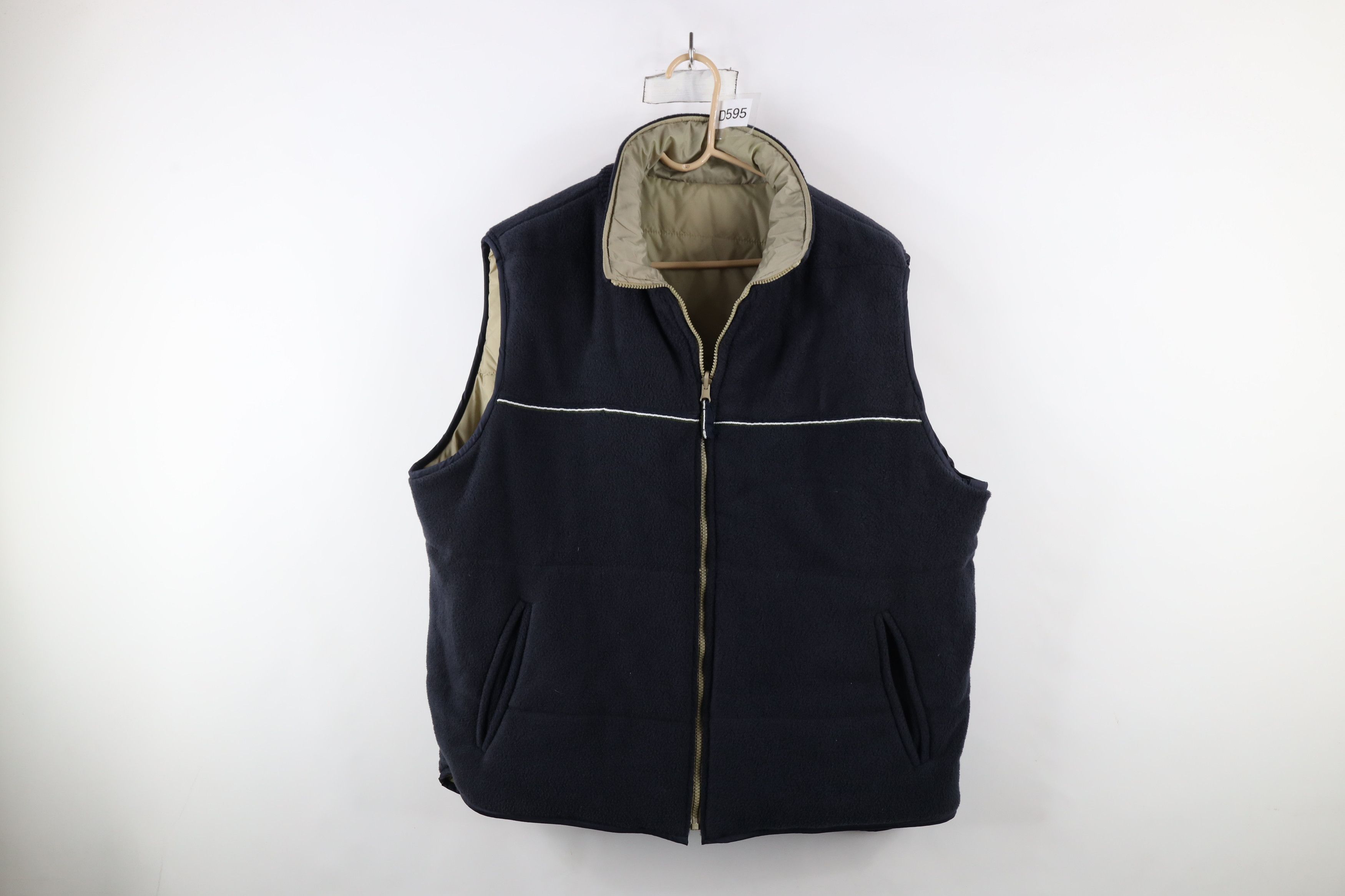 Vintage Vintage 90s Streetwear Reversible Vest Jacket Beige Blue Size US XL / EU 56 / 4 - 9 Thumbnail