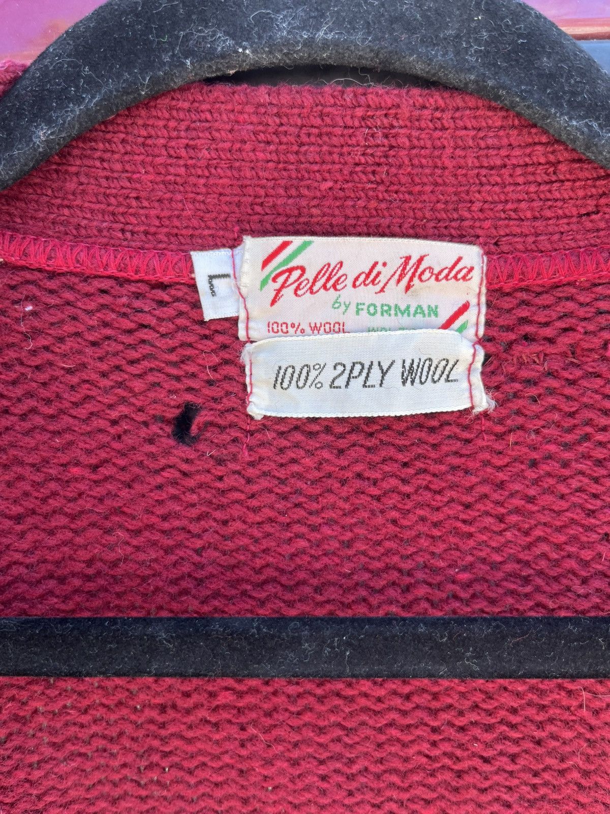 Vintage 1960’s Palle di Moda Vintage Wool Suede Checkered Cardigan Size US L / EU 52-54 / 3 - 6 Thumbnail