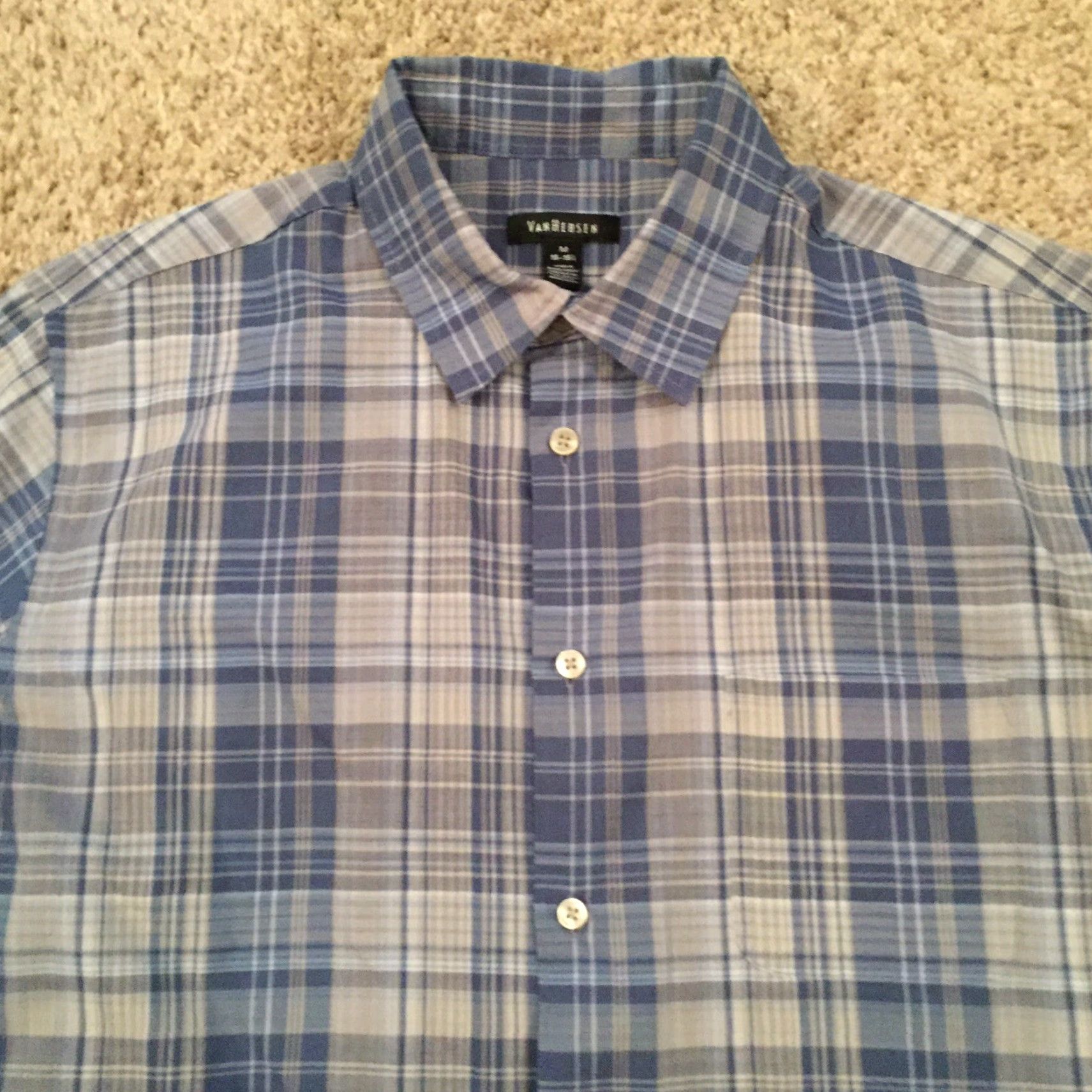 Van Heusen Van Heusen Shirt Mens 15.5 Blue Plaid Short Sleeve Button Up Size US L / EU 52-54 / 3 - 3 Thumbnail