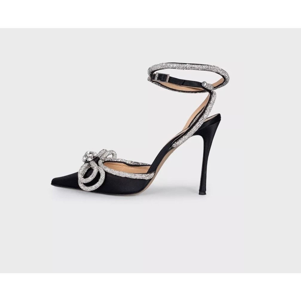 MACH & MACH Mach & Mach Silver Crystal Slingback Pumps - Size 39 Size US 9 / IT 39 - 1 Thumbnail