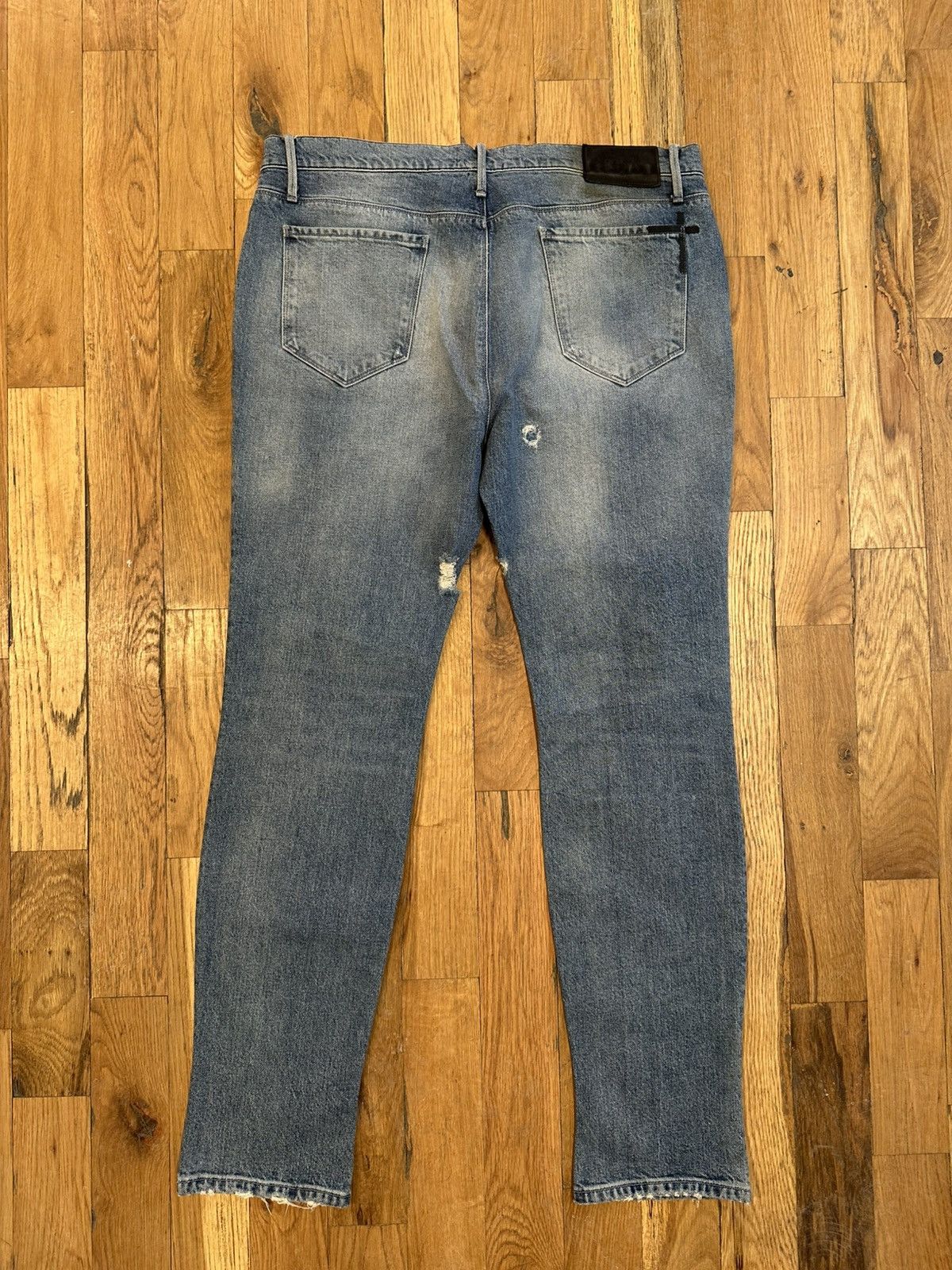 Rta Rta Small White Spell Patched Blue Denim Jeans Size 38 Size US 38 / EU 54 - 2 Thumbnail