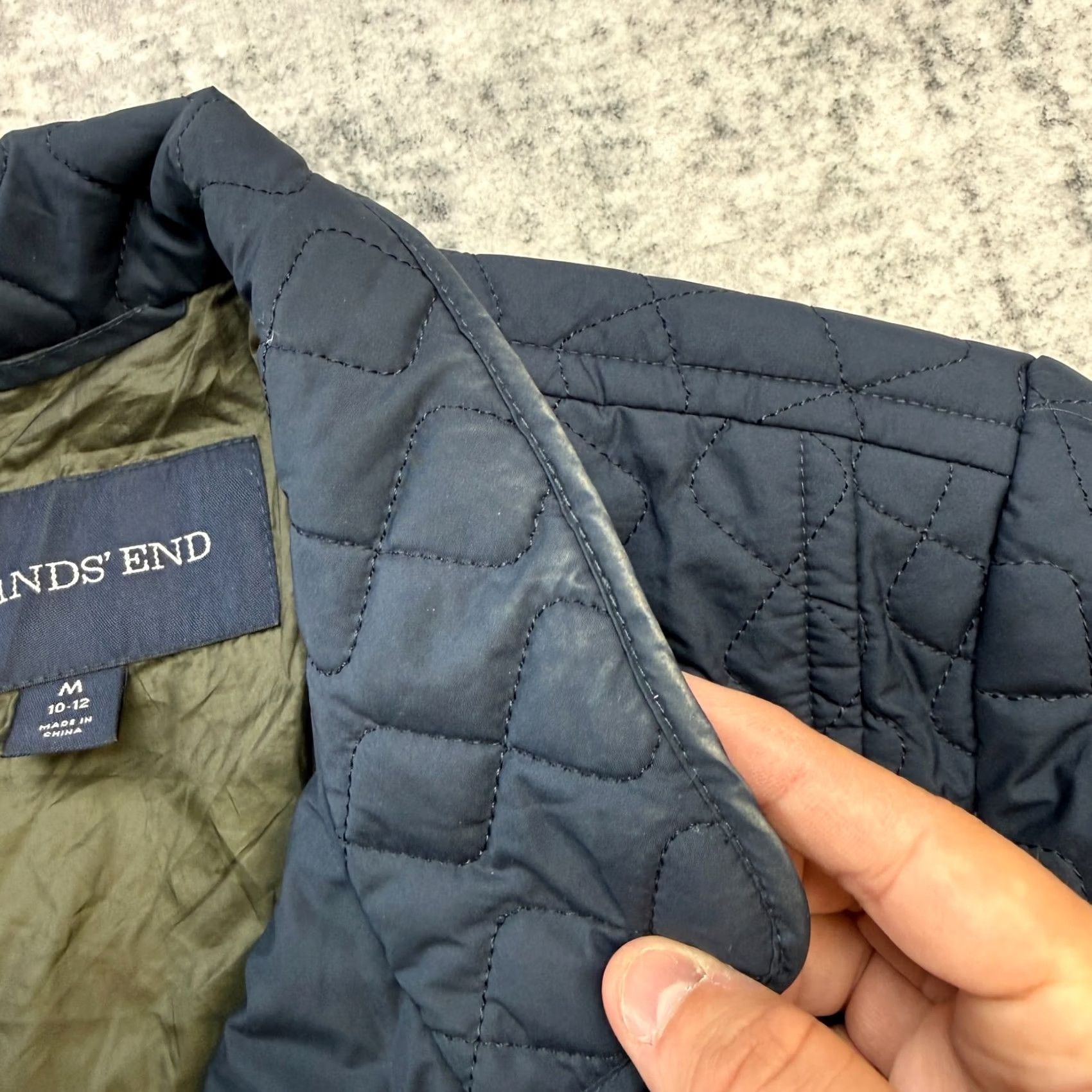 Lands' End Lands' End Jacket Women M Navy Quilted Insulated Chore Primaloft Short Sleeve/Xlong? (Note: Original has Long Sleeve) Size M / US 6-8 / IT 42-44 - 4 Thumbnail