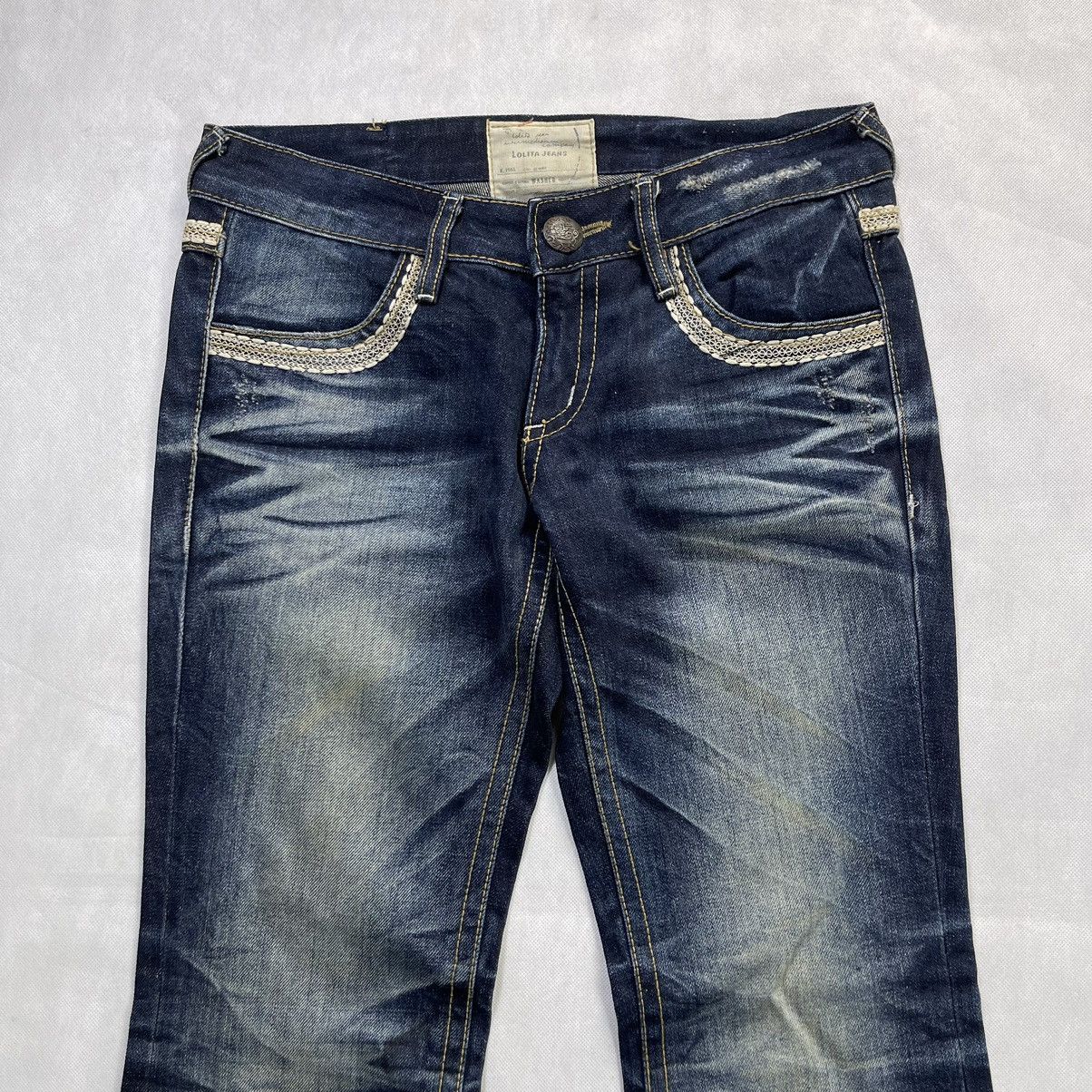 20471120 × If Six Was Nine × Japanese Brand Lolita Yoshitomo Nara Claw Mark Flare Denim Pant Size 32" / US 10 / IT 46 - 3 Thumbnail