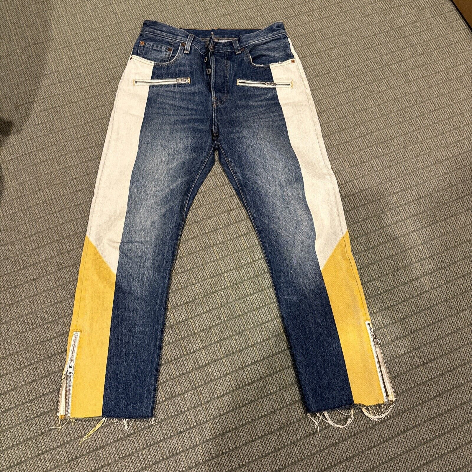 Levi's Very Rare Levi's premium 501 cropped multi color jeans Size 26" / US 2 / IT 38 - 1 Thumbnail