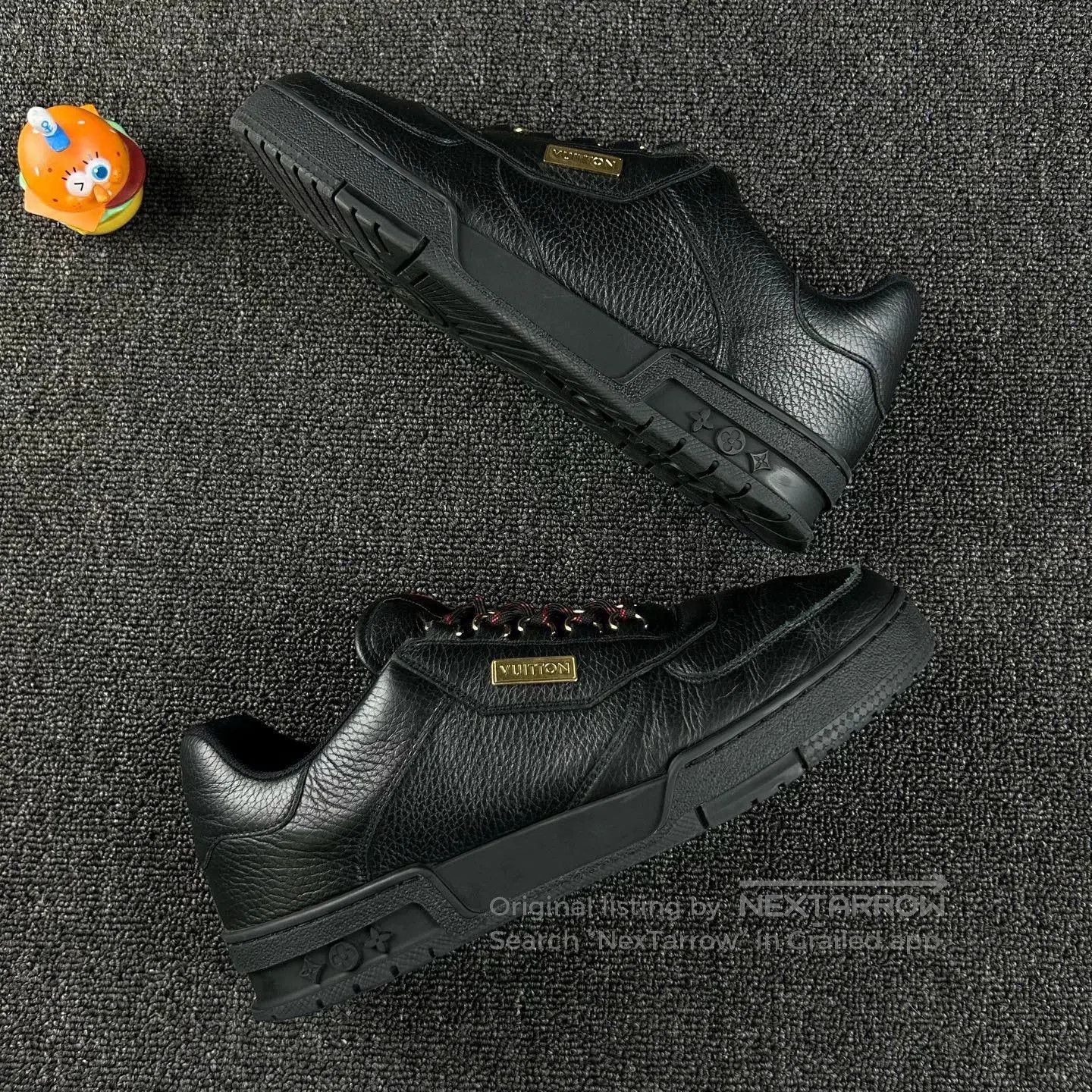 Louis Vuitton Black Trainer Sneakers Size 41.5.