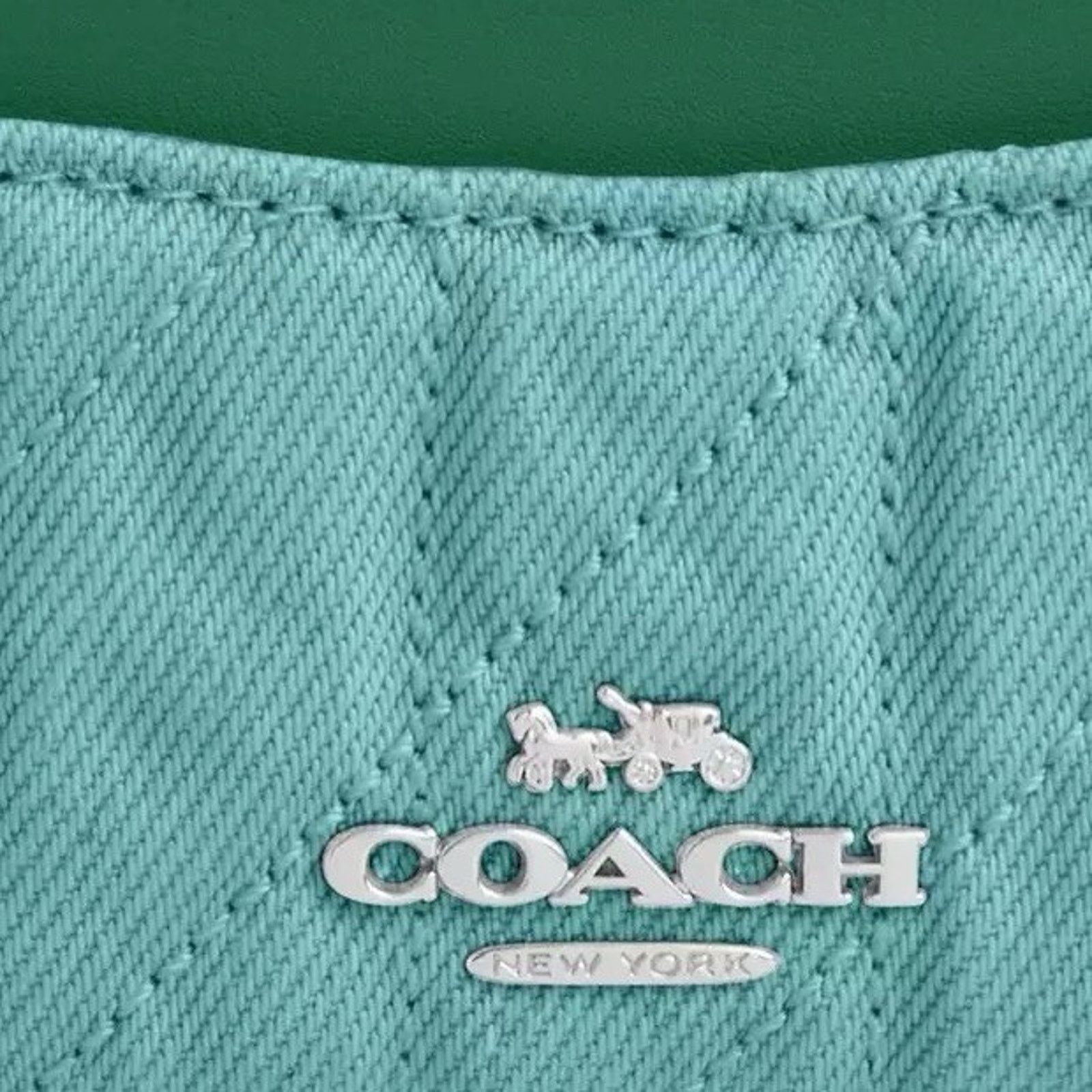 Coach NWT Coach Slim ID Card Case Denim Leather CBR13 Ivy/Green Size ONE SIZE - 5 Thumbnail