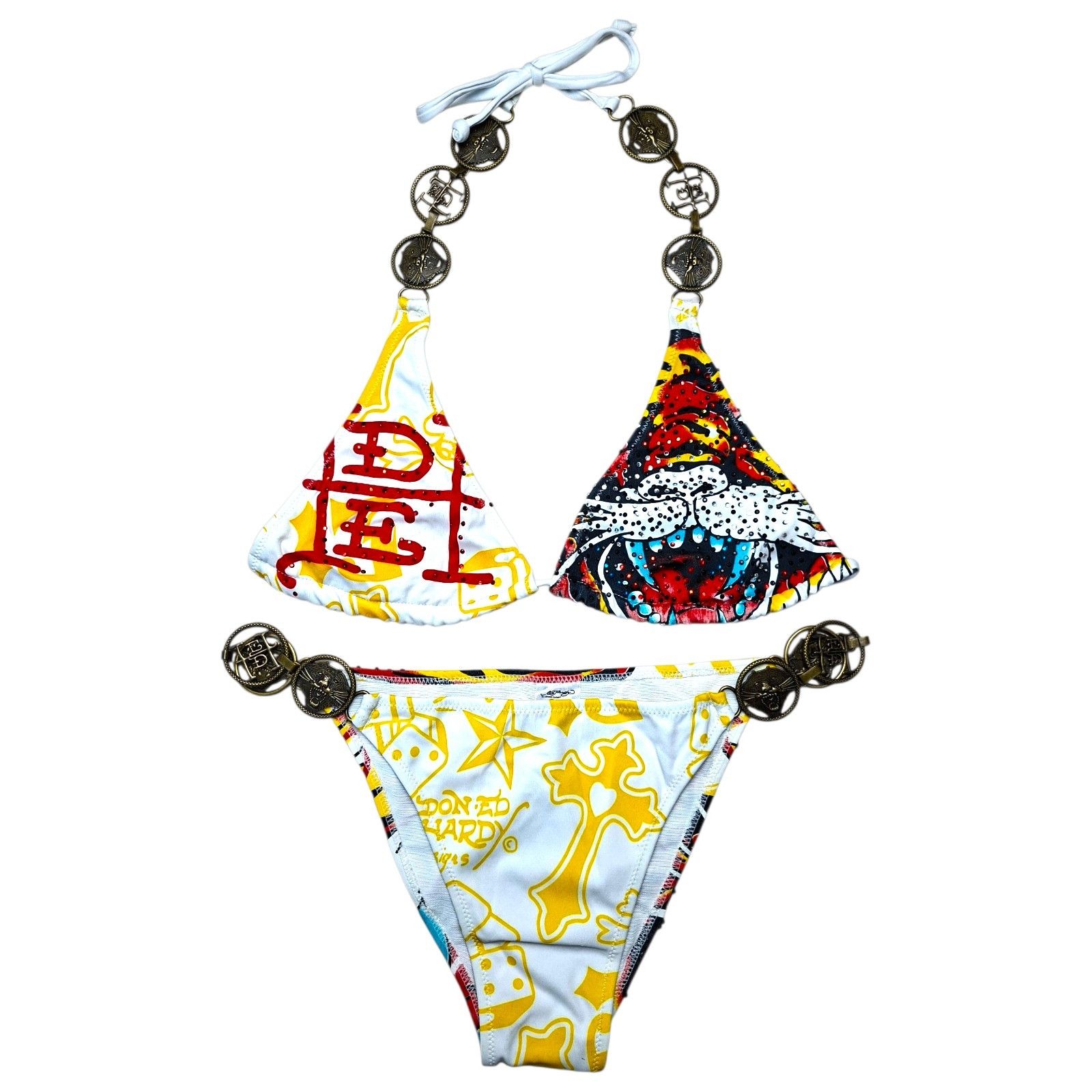 Ed Hardy ED HARDY Vintage Y2K Skull Love Kills Slowly Bikini Set