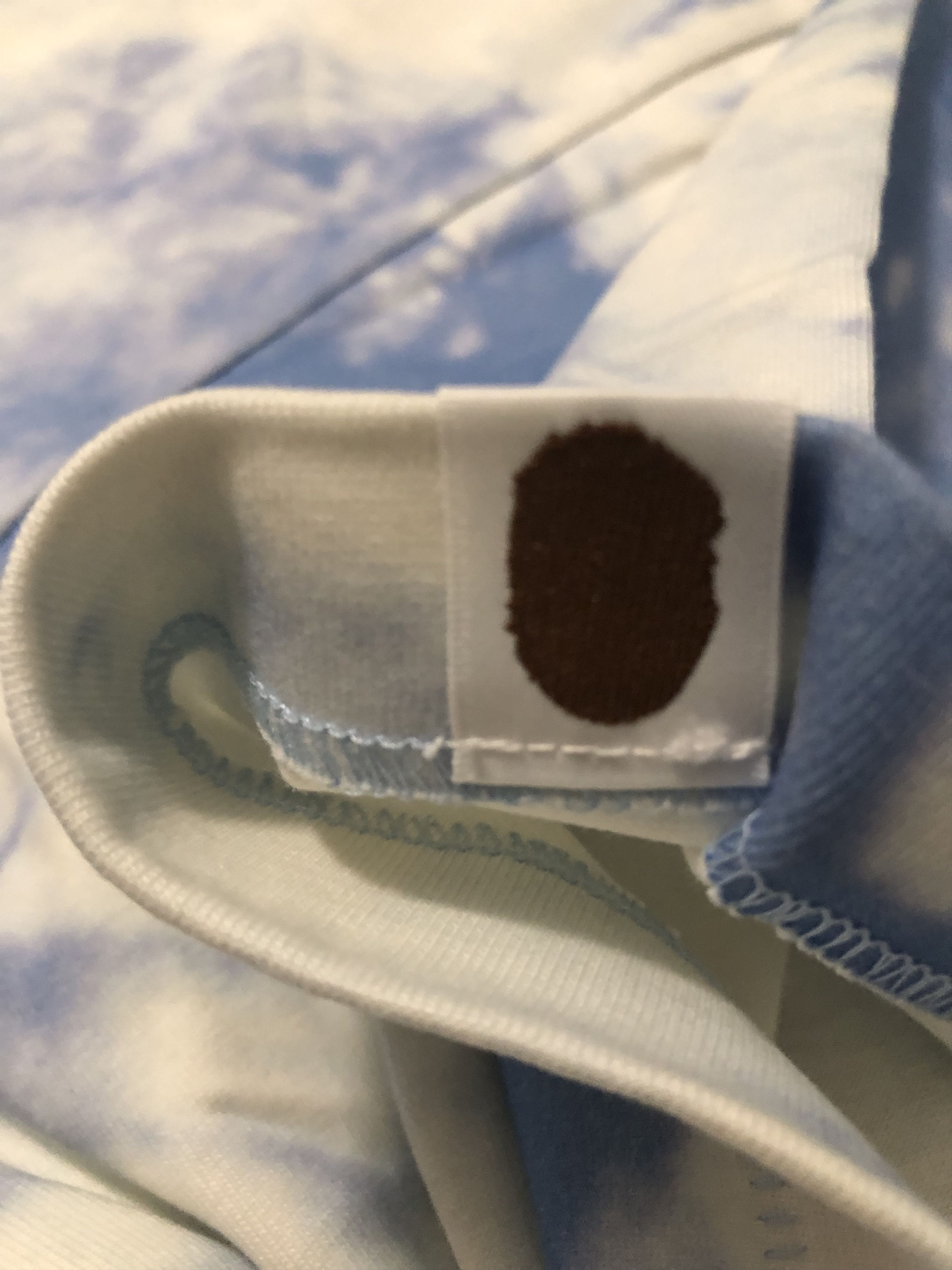 Bape Bape Cloud Head Bleach Dye Tee Blue - Large Size US L / EU 52-54 / 3 - 7 Thumbnail