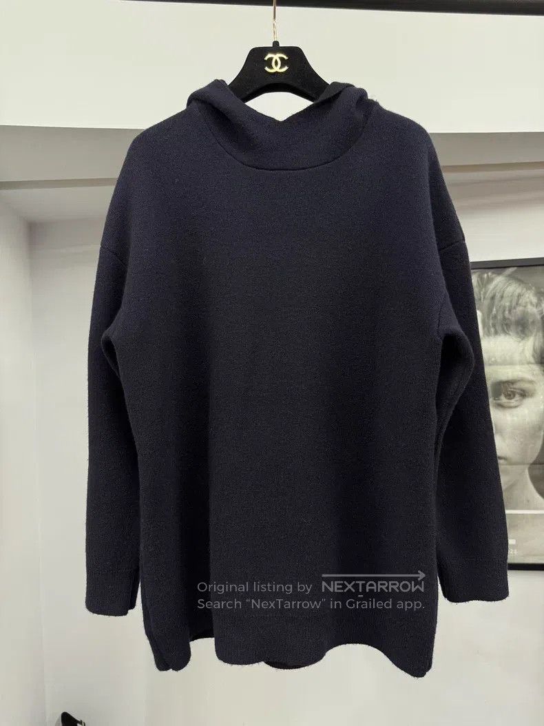 Dior Dior Dark blue long hooded 8-character cashmere sweater Size XS / US 0-2 / IT 36-38 - 1 Thumbnail