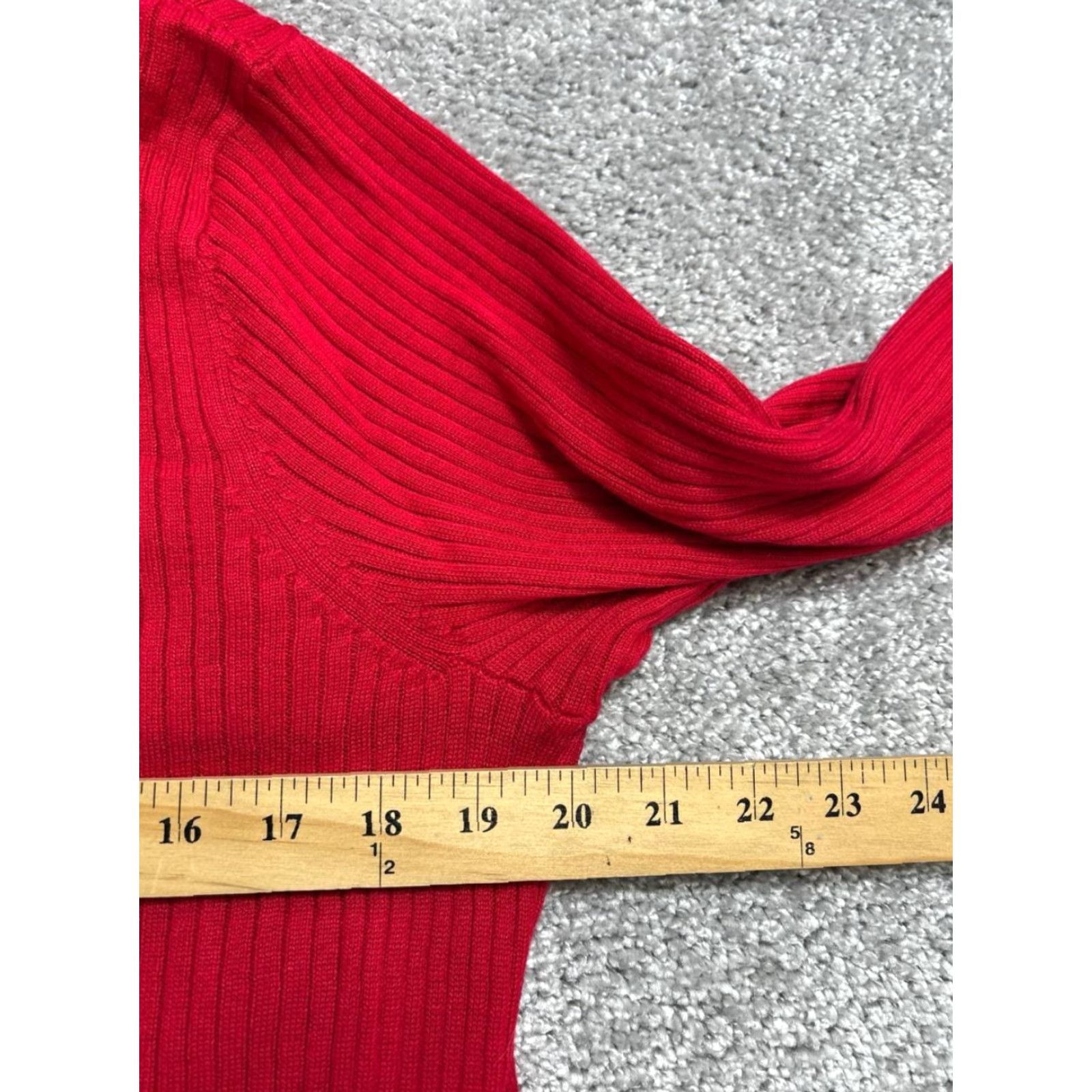 Lands' End VINTAGE Lands' End Cardigan Sweater Womens M Red Cotton Knit Long Open Winter Size M / US 6-8 / IT 42-44 - 6 Thumbnail