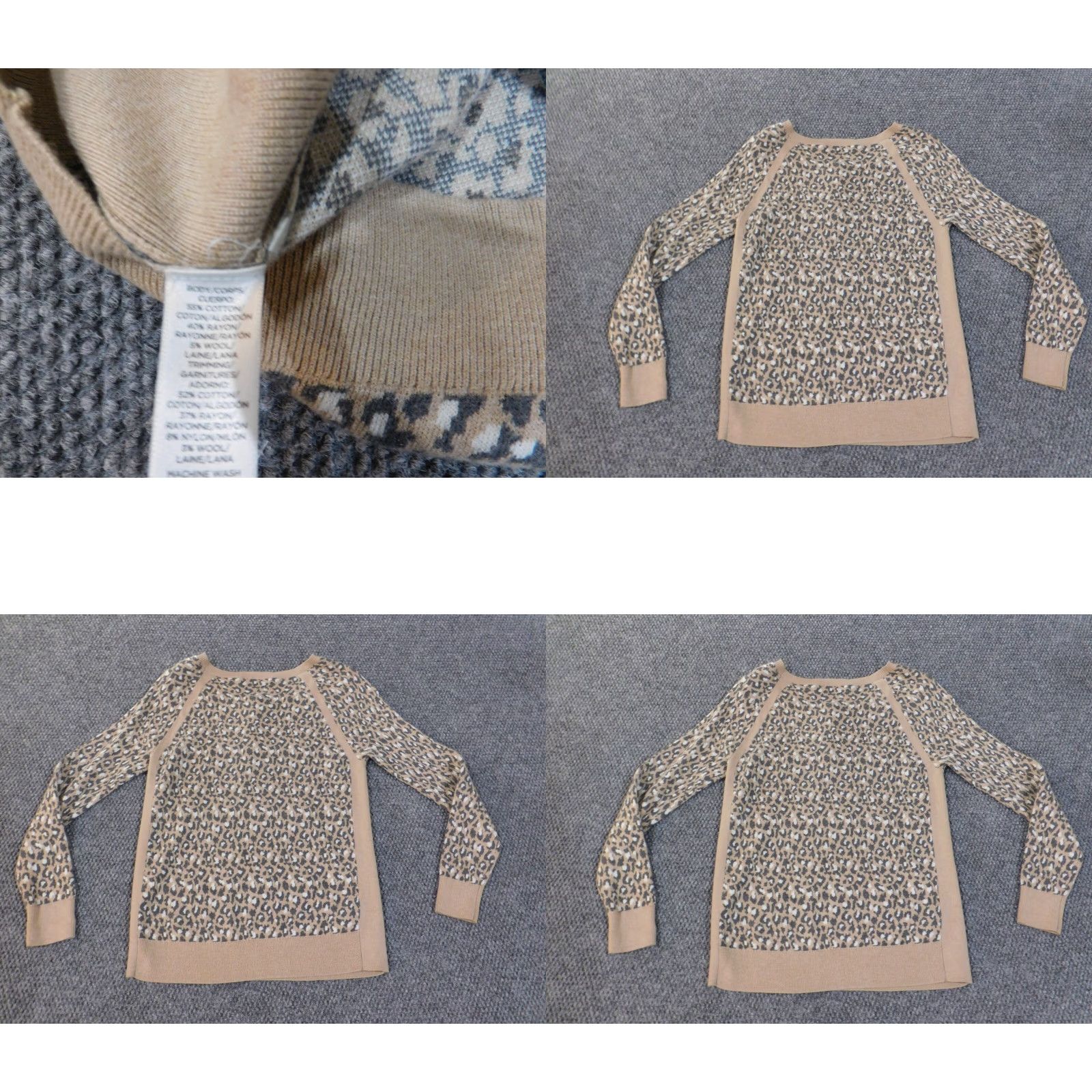 Loft LOFT Beige Geometric Knit Crewneck Pullover Sweat Shirt? Size M / US 6-8 / IT 42-44 - 8 Thumbnail