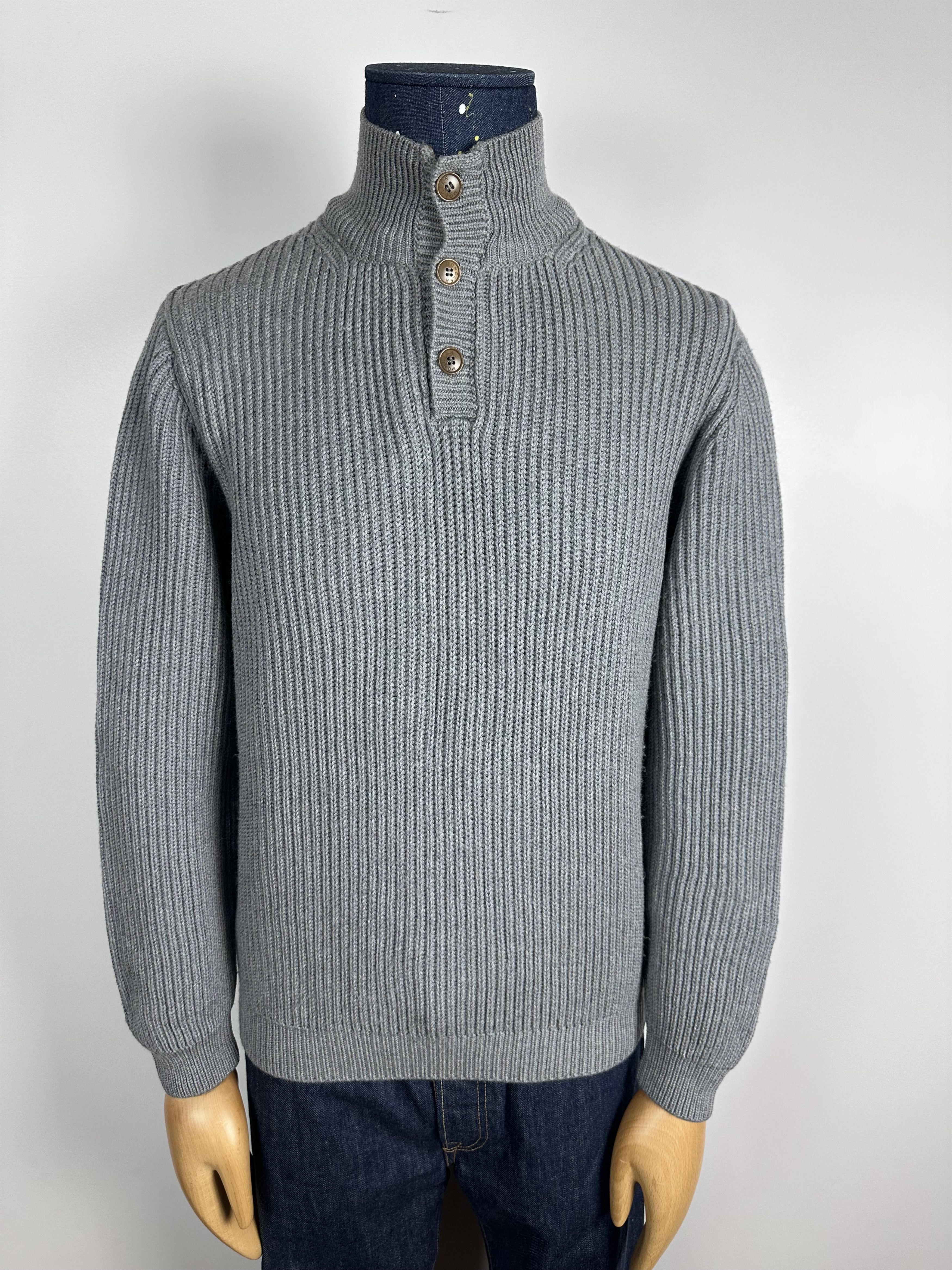 Grailed × Moncler × Vintage Moncler Vintage Wool Knit Sweater Gray High Neck 1\4 Zip M Size US M / EU 48-50 / 2 - 2 Thumbnail