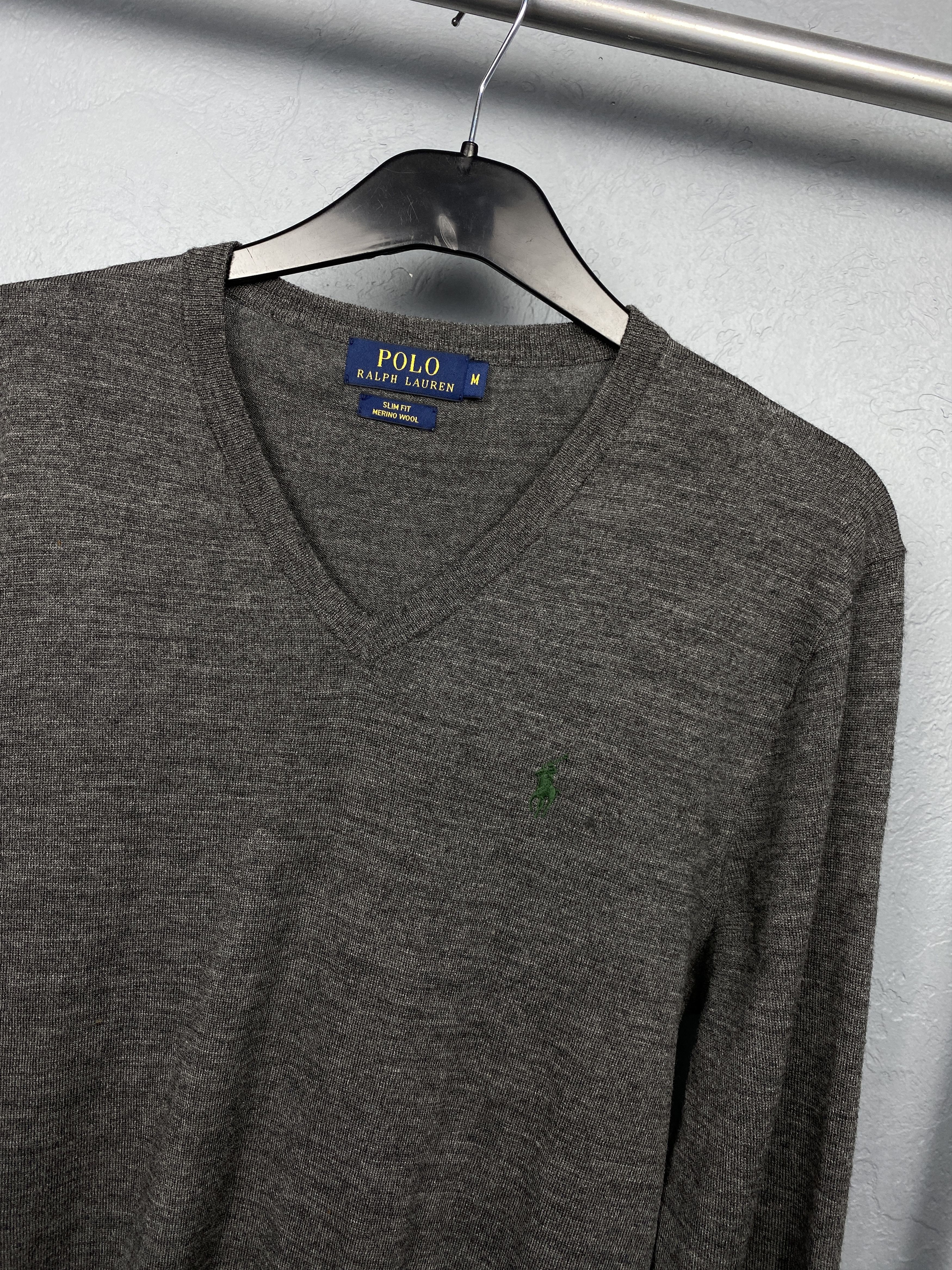 Polo Ralph Lauren Polo Ralph Lauren V-Neck Mens Merino Wool Sweater Size US M / EU 48-50 / 2 - 2 Thumbnail