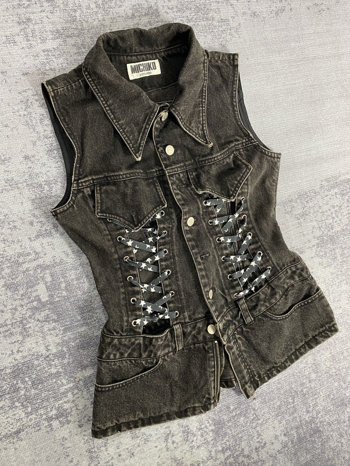 If Six Was Nine vintage michiko koshino lace up vest Size S / US 4 / IT 40 - 7 Thumbnail