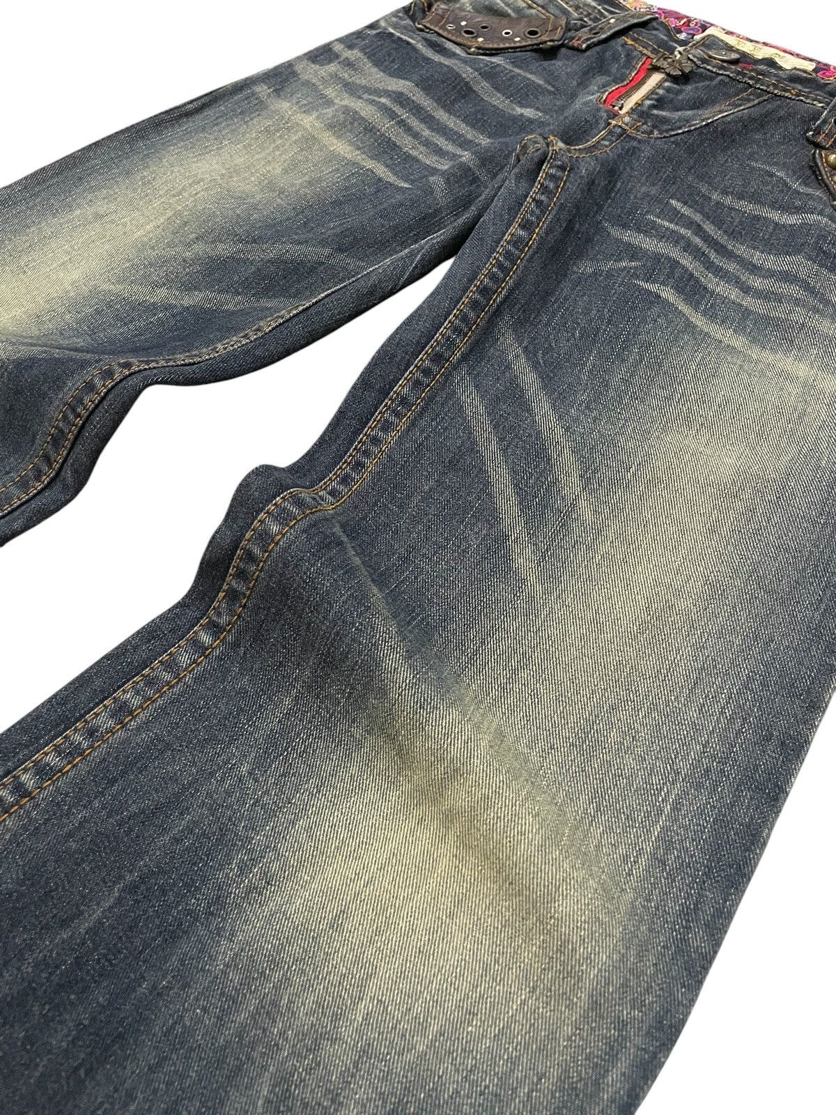 Hysteric Glamour × Japanese Brand LLC Japan Studded Mud Wash Embellished Flare Wide Leg Jeans Size US 29 - 10 Thumbnail