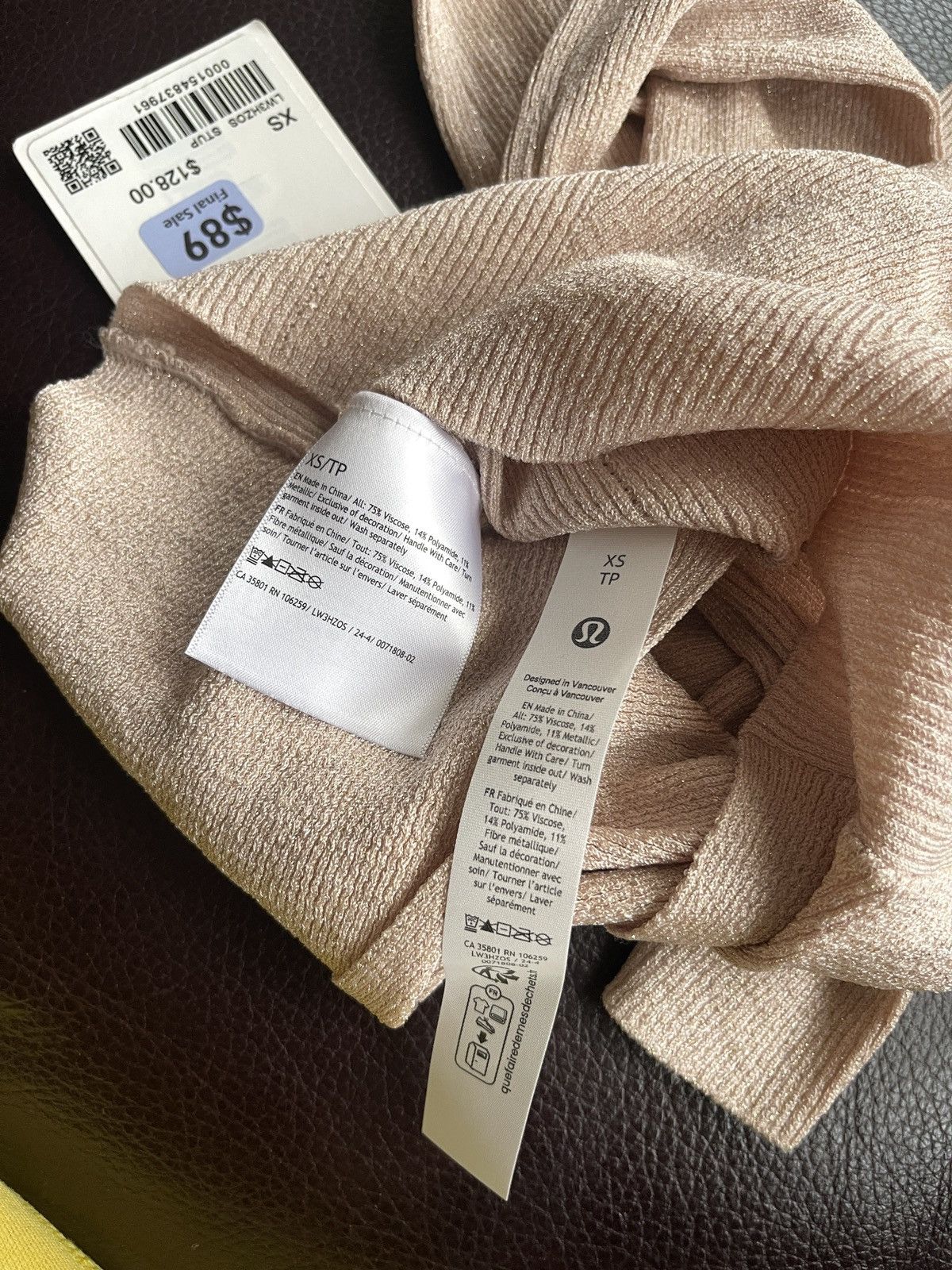 Lululemon Lululemon Glitter Knit Twist-Back Long-Sleeve Shirt Studio Size XS / US 0-2 / IT 36-38 - 7 Thumbnail