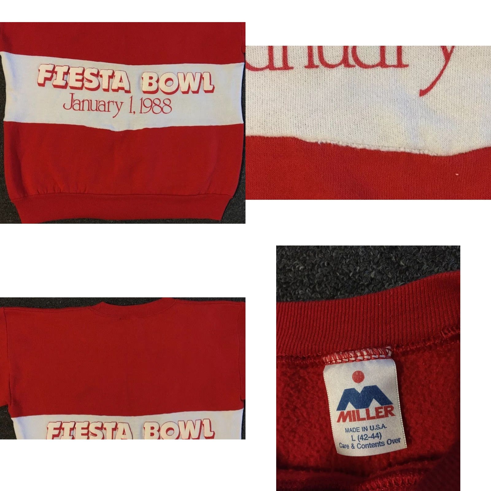 Vintage VINTAGE Cornhuskers 80s University Of Nebraska Faded Fiesta Bowl Sweatshirt Hoodie XS Red Football Size US XS / EU 42 / 0 - 8 Thumbnail