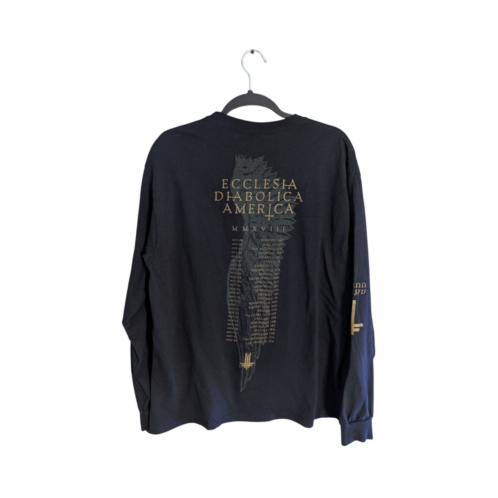 Band Tees × Gildan Behemoth Ecclasia Diabolica America Tour Shirt Long Sleeve L Size US L / EU 52-54 / 3 - 4 Thumbnail