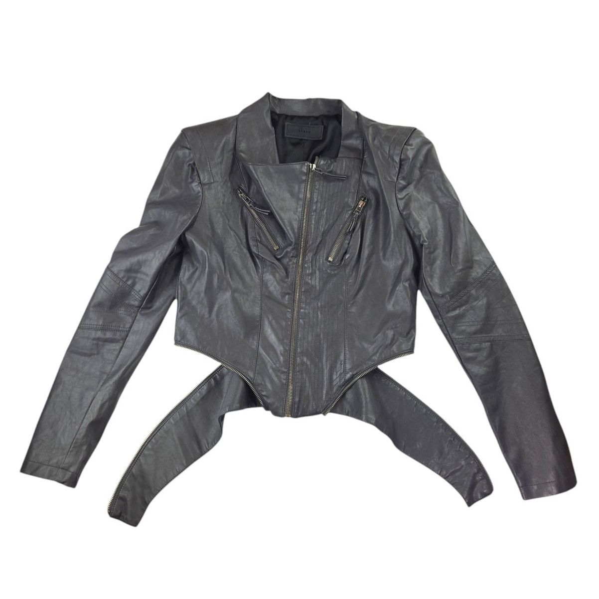 BLANKNYC BlankNYC | Grey, Faux Leather, Moto Jacket | Size Medium Size M / US 6-8 / IT 42-44 - 6 Thumbnail