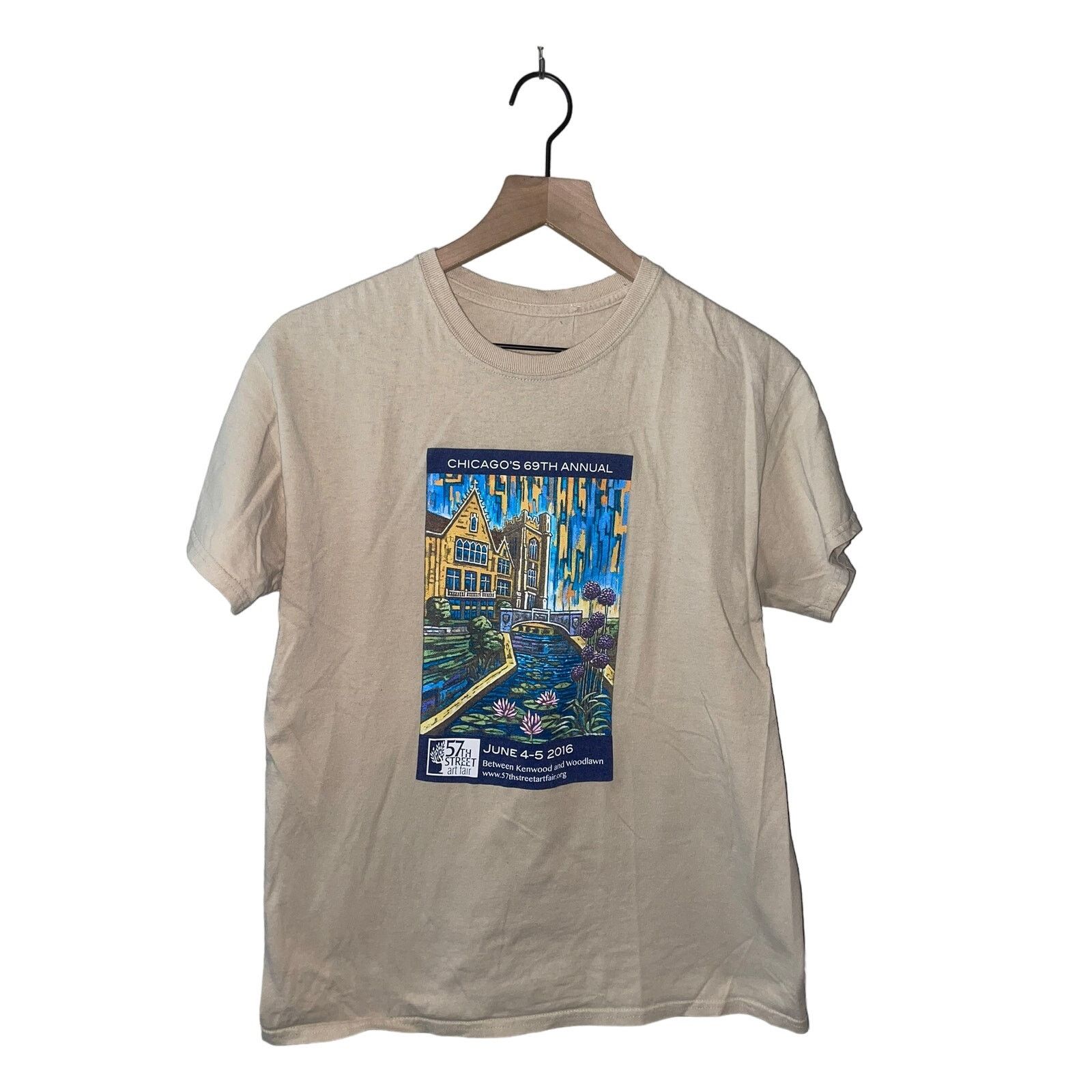 Gildan Chicago Art Fair Shirt 69th Annual Artwork Brown Tee Medium Size US M / EU 48-50 / 2 - 1 Thumbnail