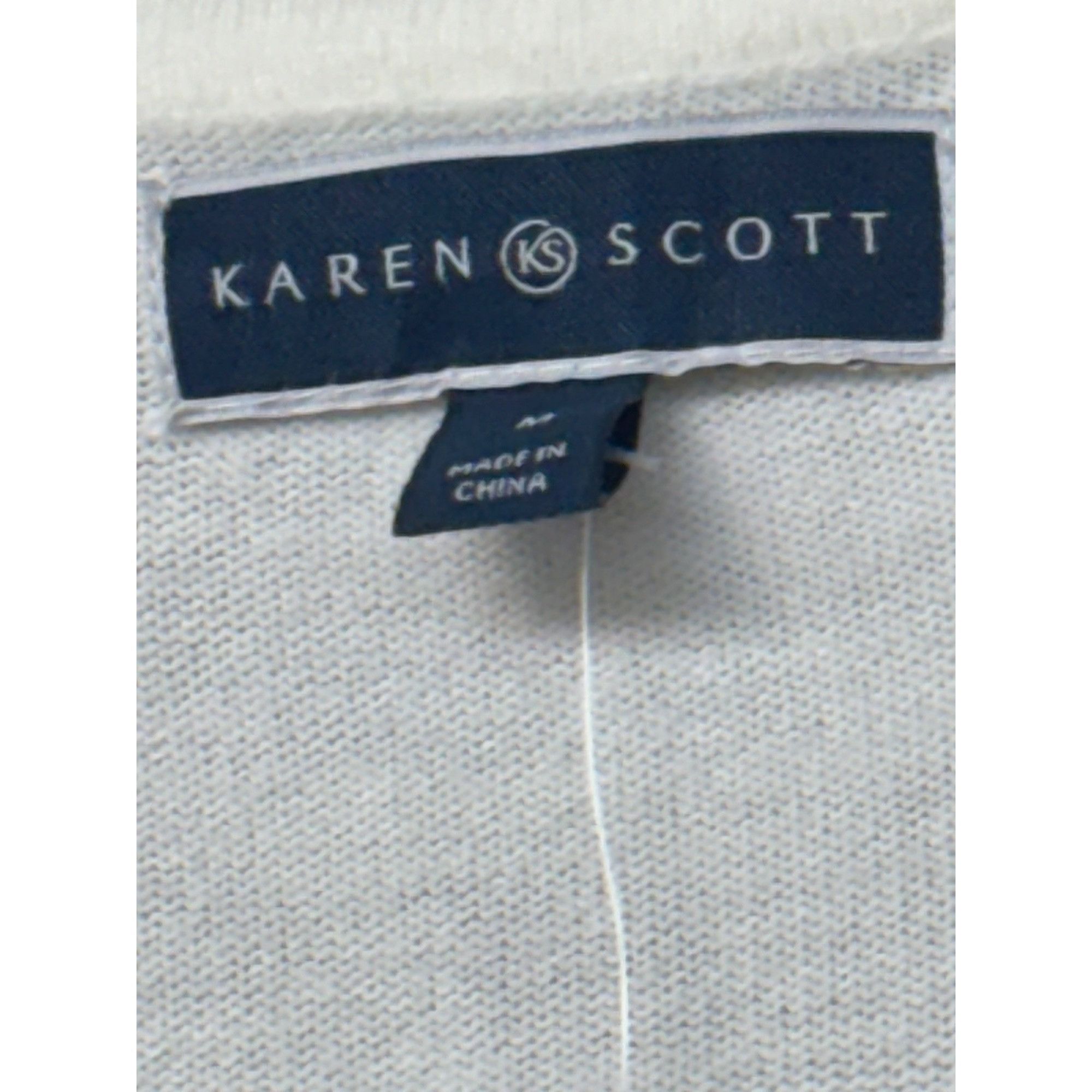 Other Karen Scott Luxsoft Faux-Pearl V-neck sweater, Winter White Size M / US 6-8 / IT 42-44 - 7 Thumbnail