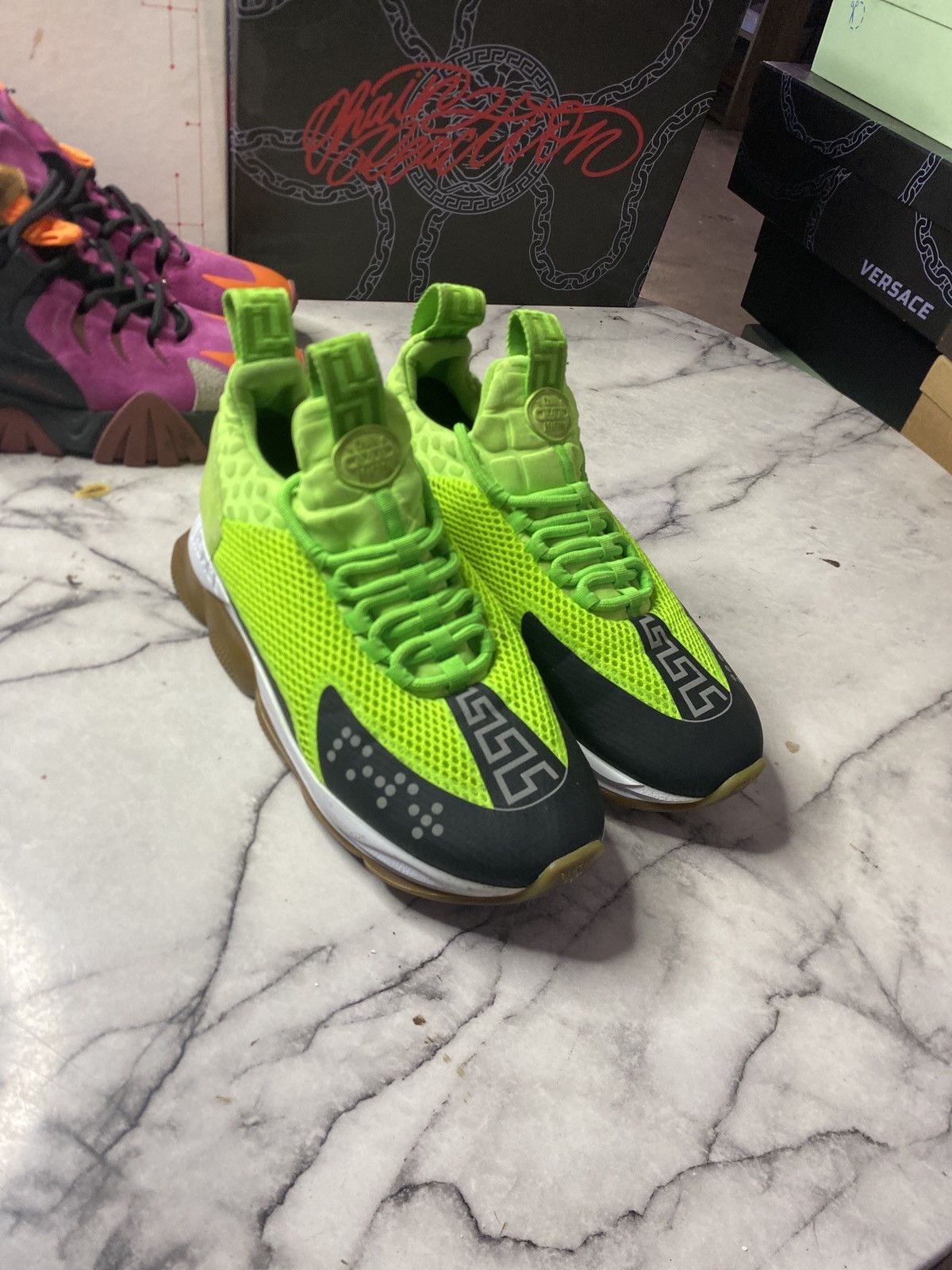 Versace Versace chain react neon green Size US 10 / EU 43 - 7 Thumbnail