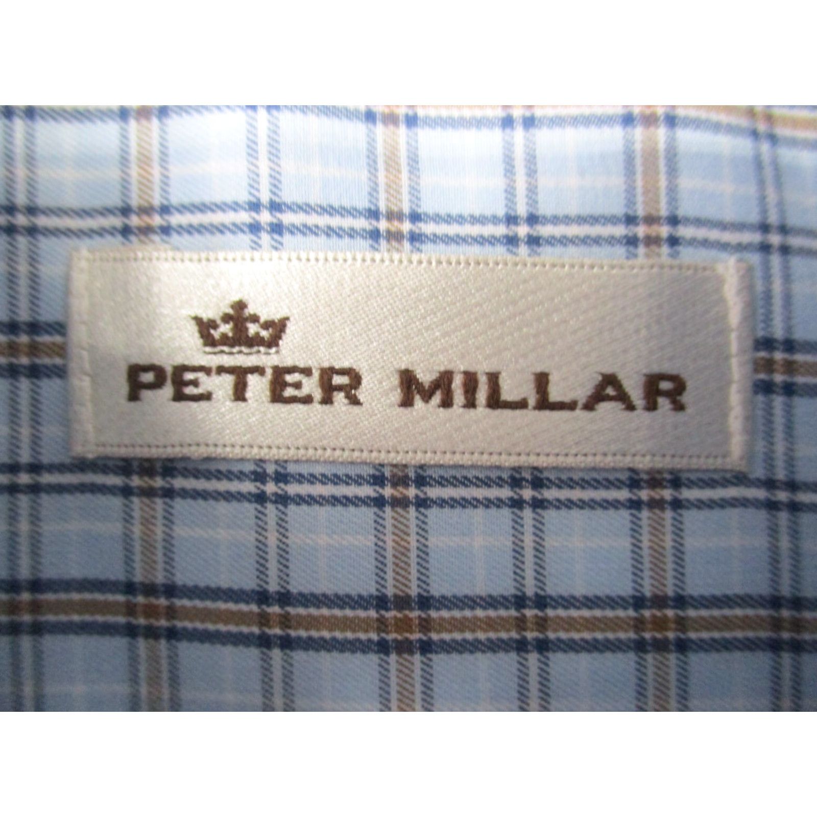 Peter Millar Peter Millar Crown Button Shirt Large Men Long Sleeve Blue Plaid Check Shirt Size US L / EU 52-54 / 3 - 3 Thumbnail