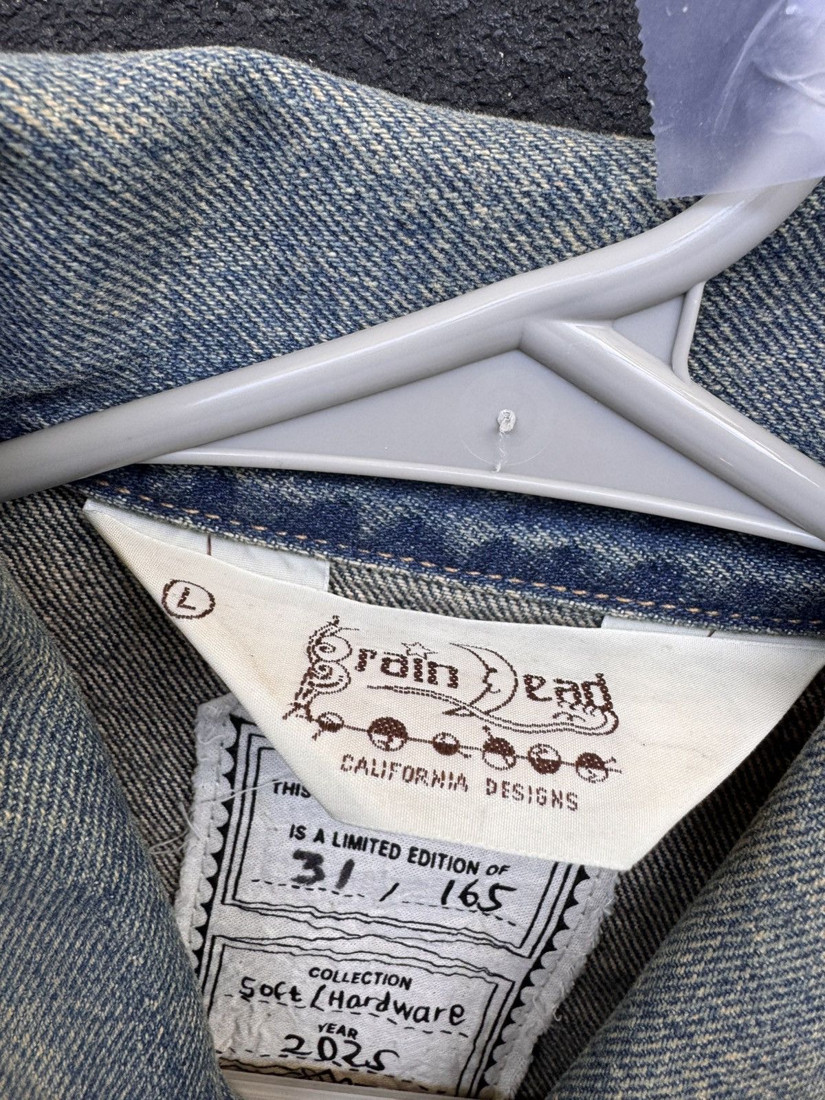 Brain Dead Brain Dead Washed Indigo Denim Jacket - Sz Large Size US L / EU 52-54 / 3 - 3 Thumbnail